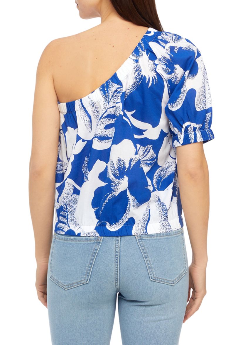 Womens Printed One Shoulder Top