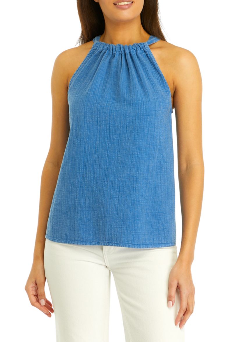 Plus Size Sleeveless Halter Neck Top