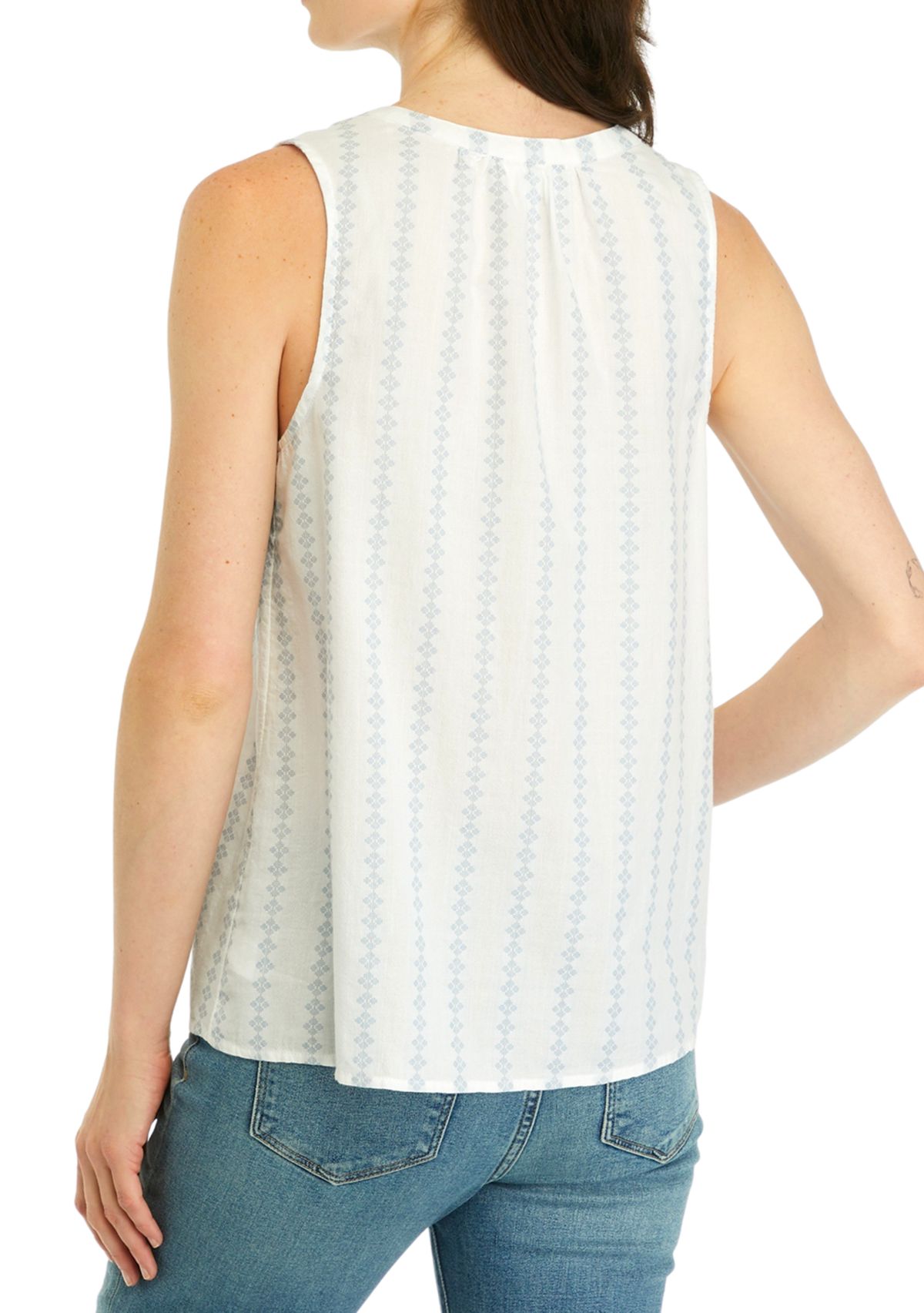 Womens Sleeveless Split Neck Top