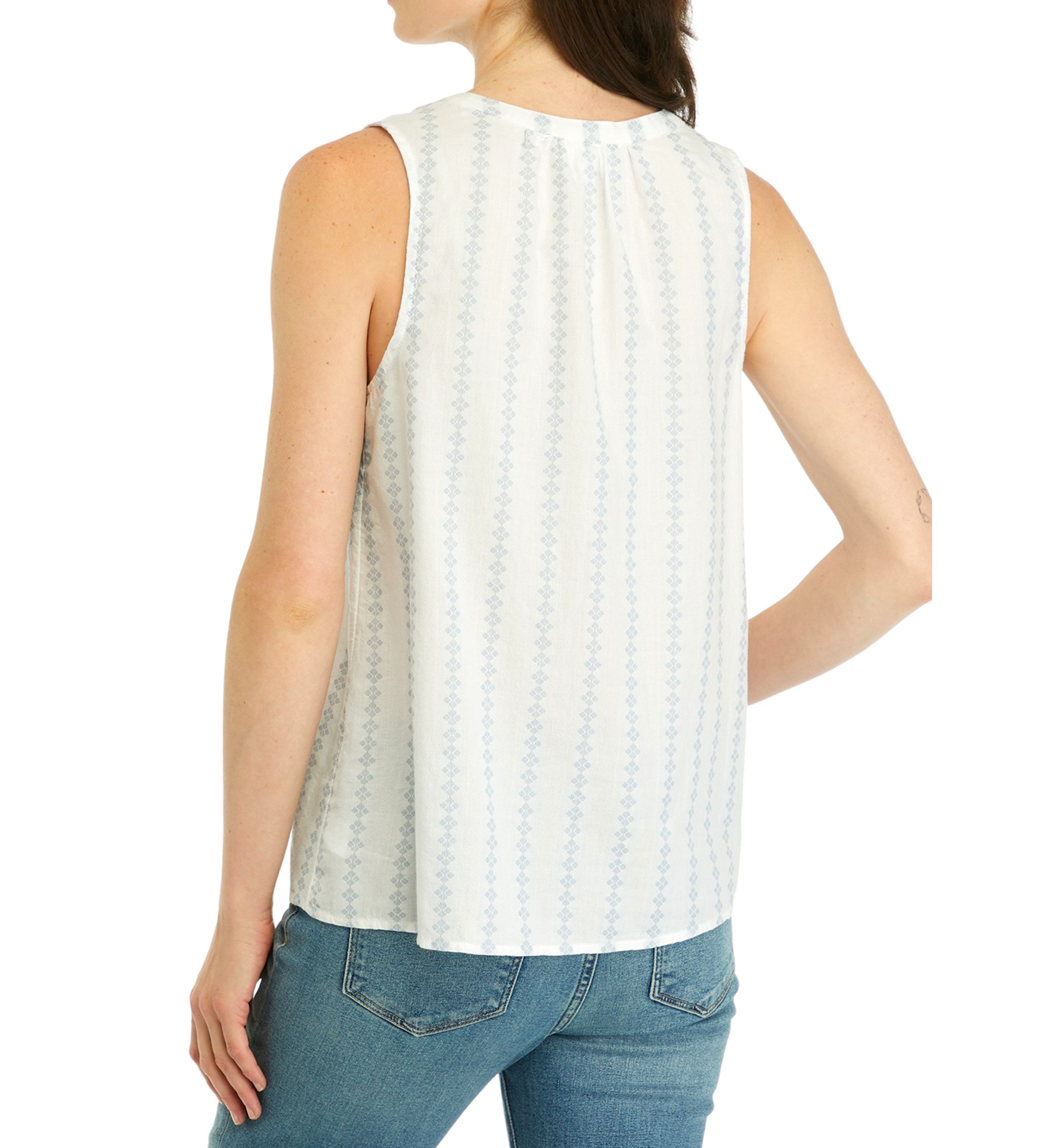 Womens Sleeveless Split Neck Top