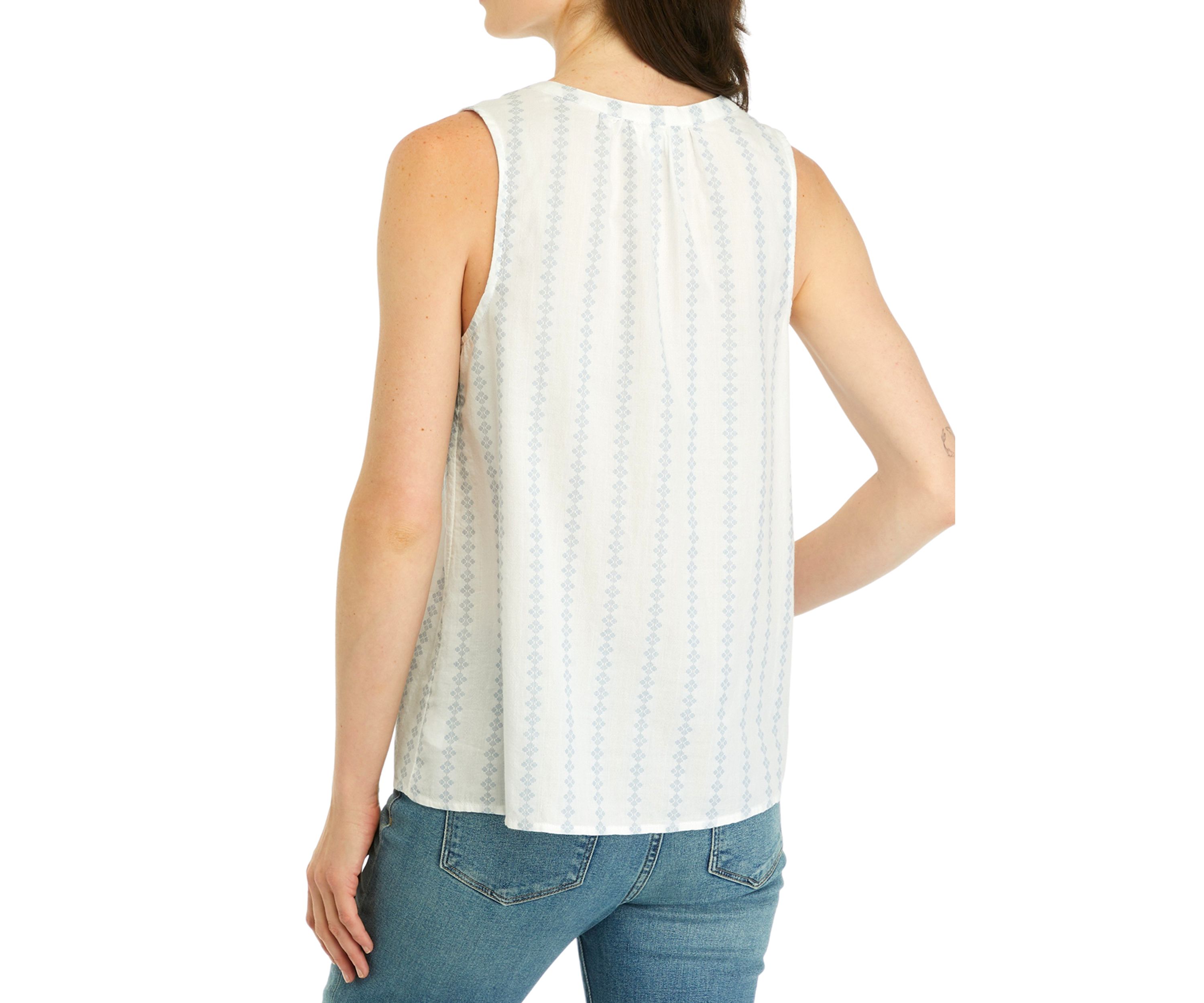 Womens Sleeveless Split Neck Top