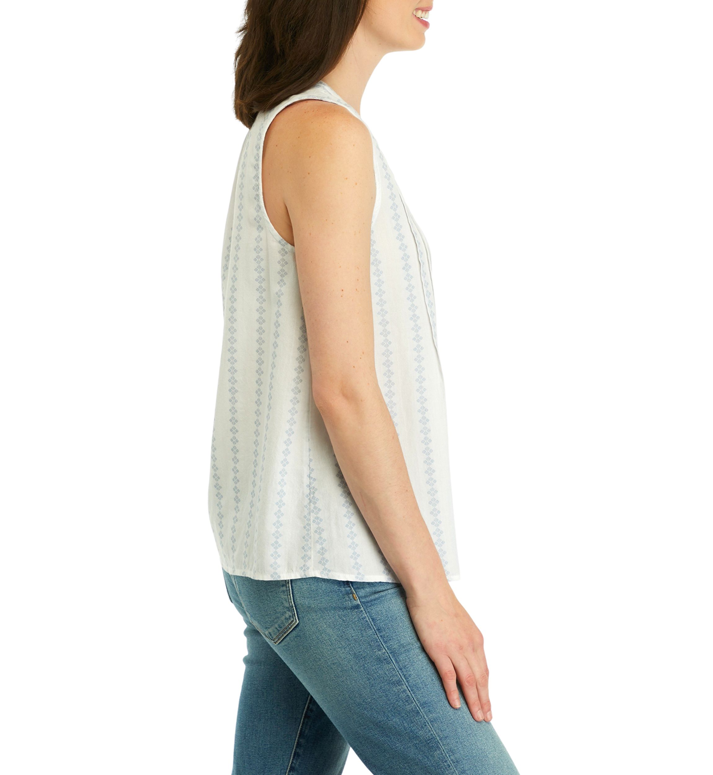 Womens Sleeveless Split Neck Top