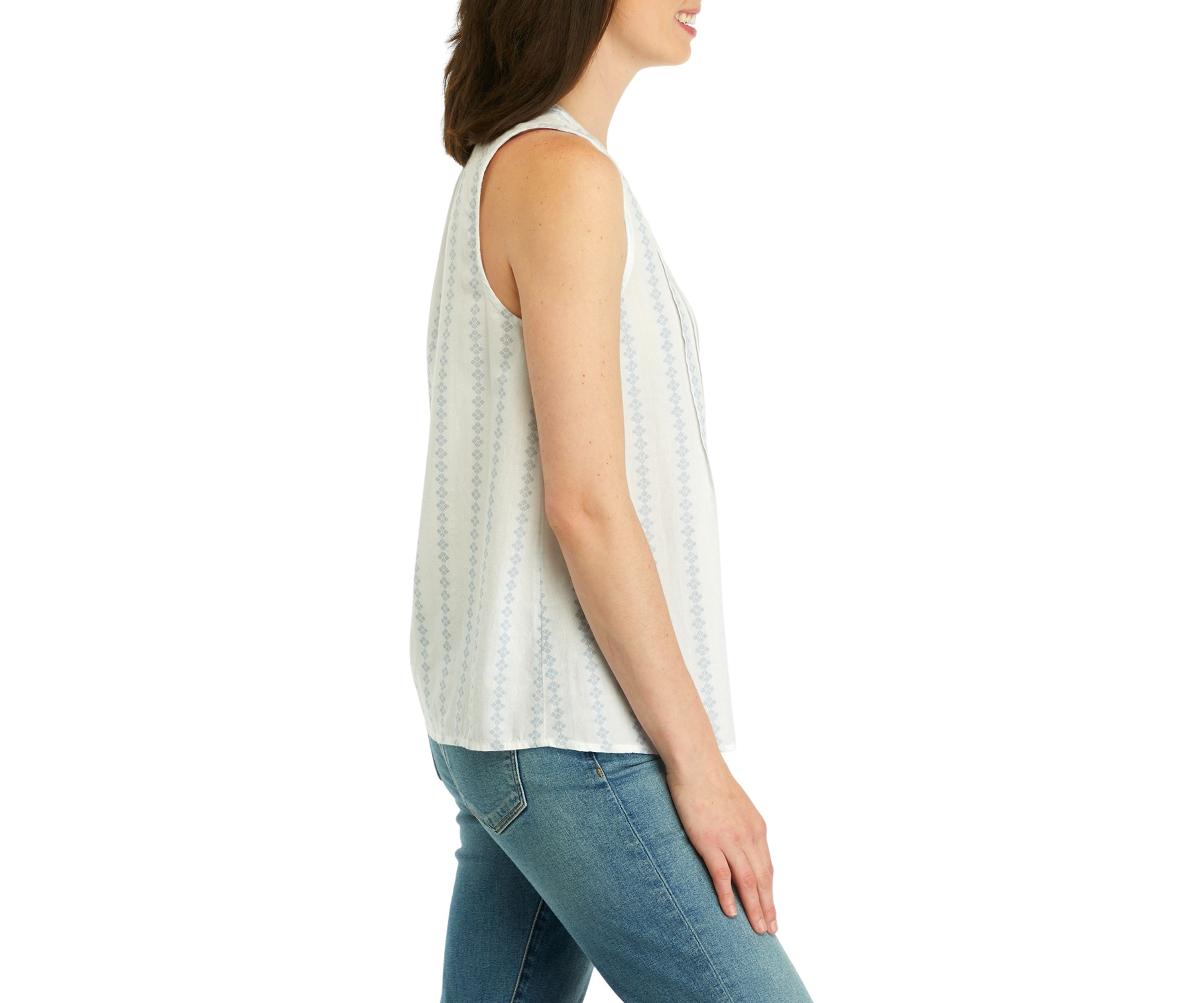 Womens Sleeveless Split Neck Top