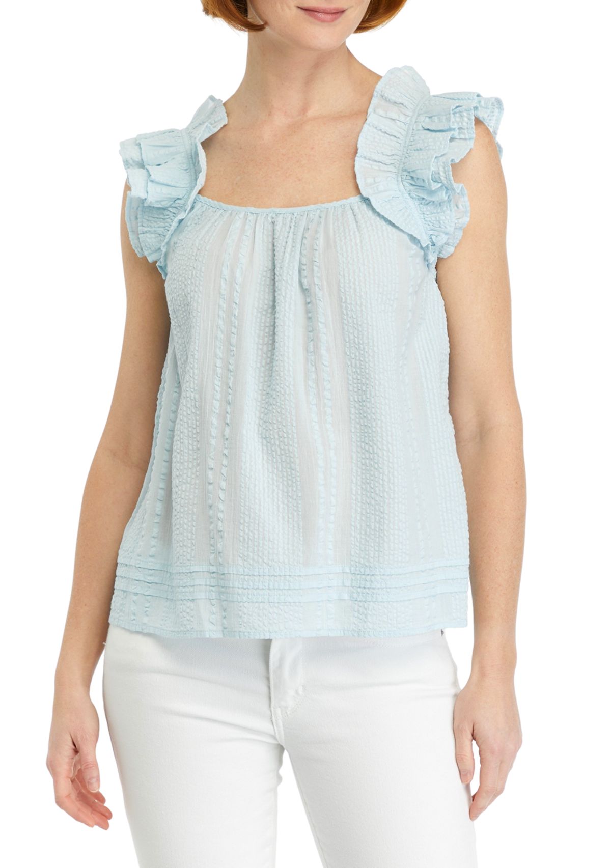 Womens Ruffle Sleeve Tank Top