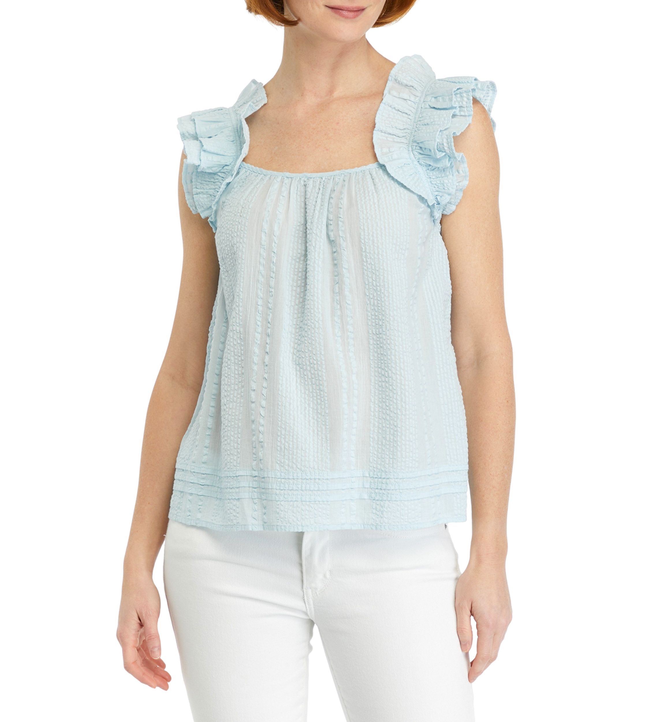 Womens Ruffle Sleeve Tank Top
