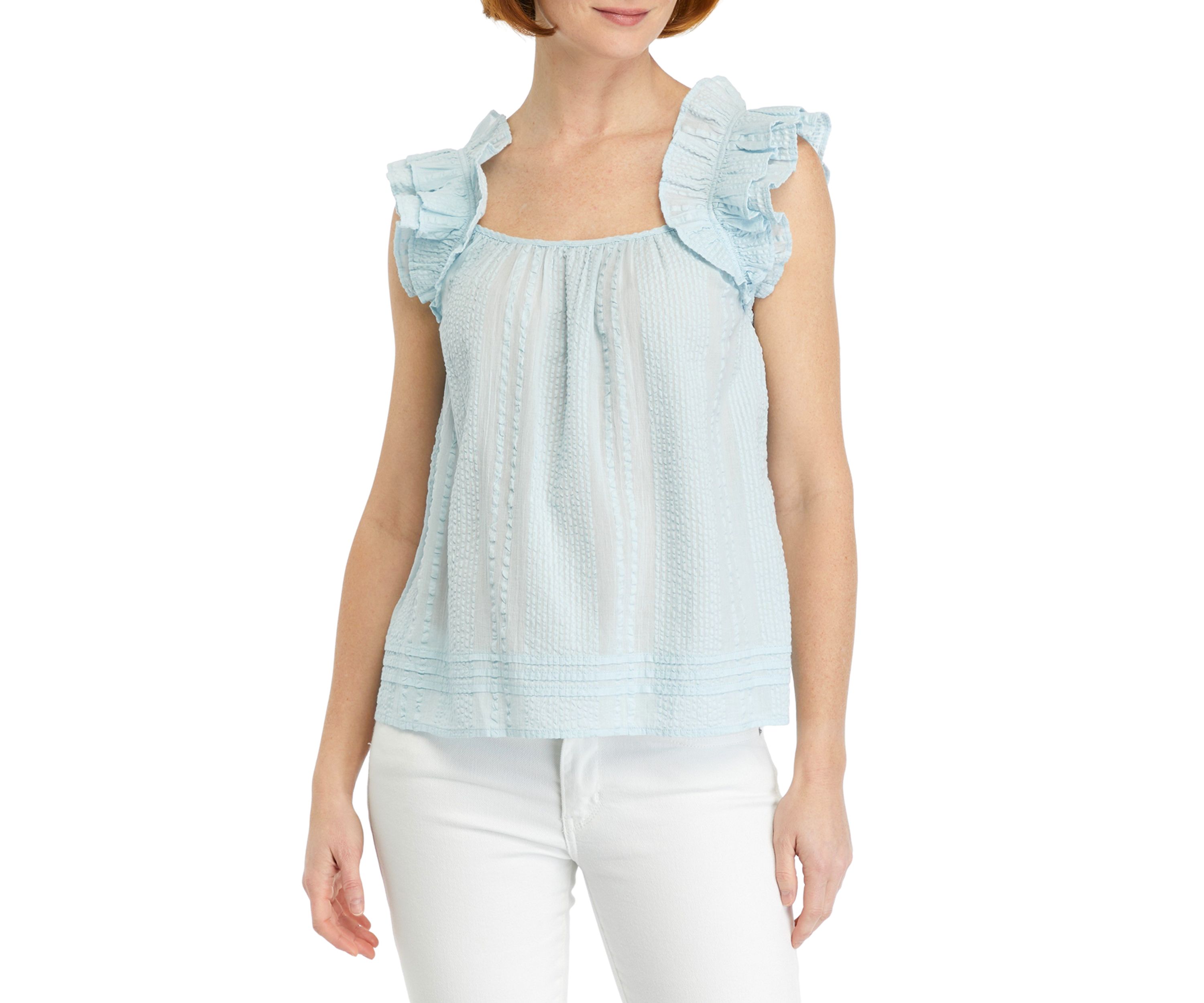 Womens Ruffle Sleeve Tank Top