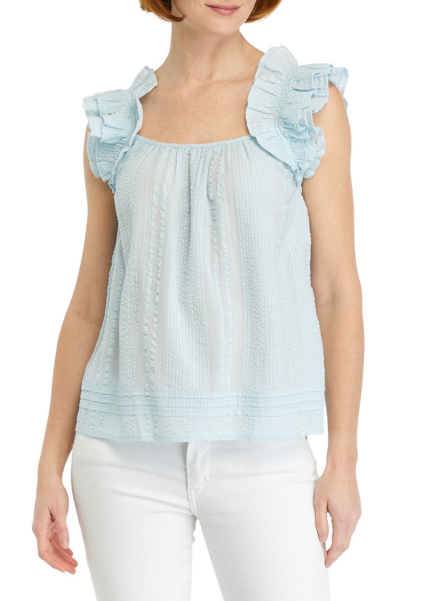 Womens Ruffle Sleeve Tank Top