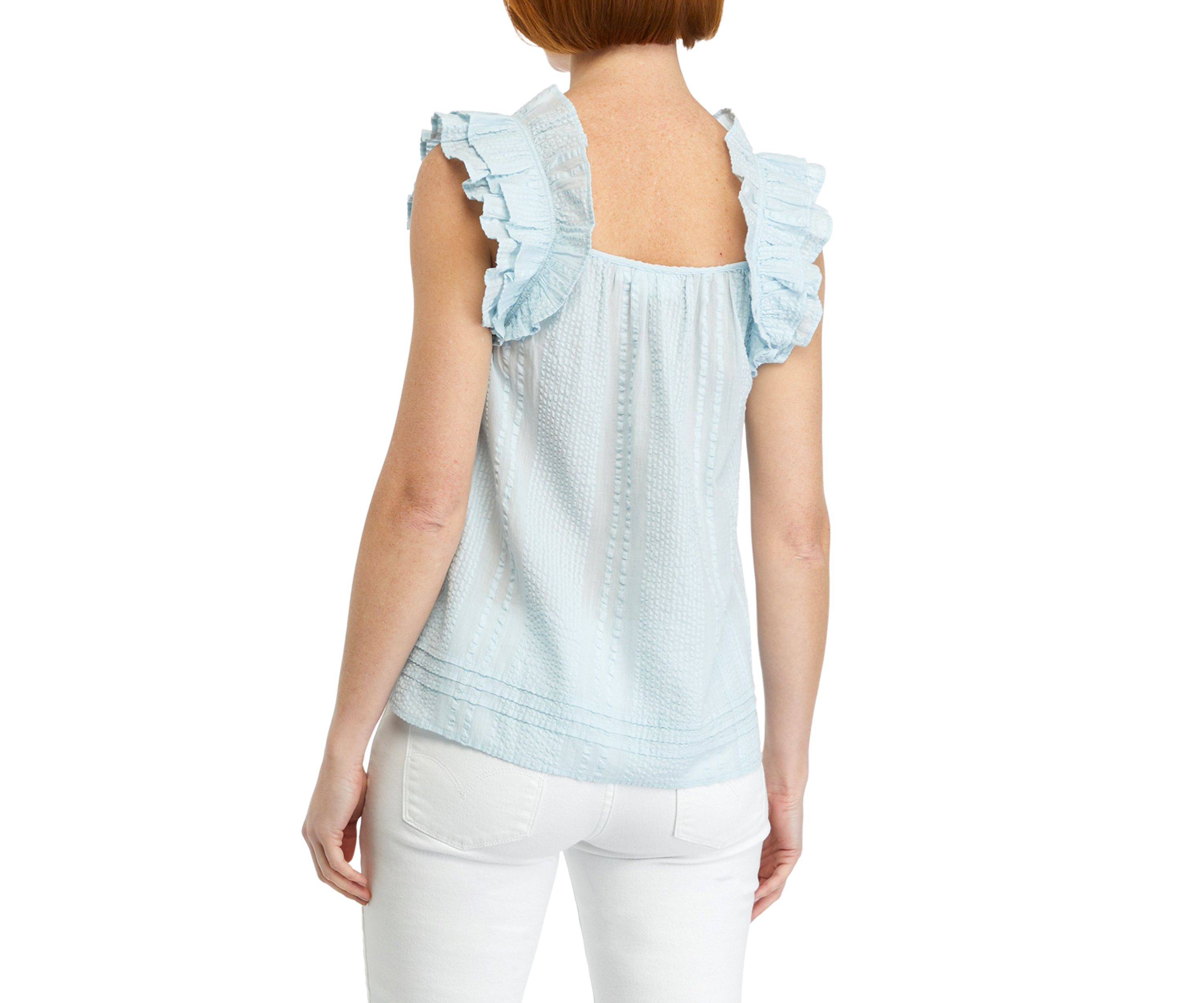Womens Ruffle Sleeve Tank Top
