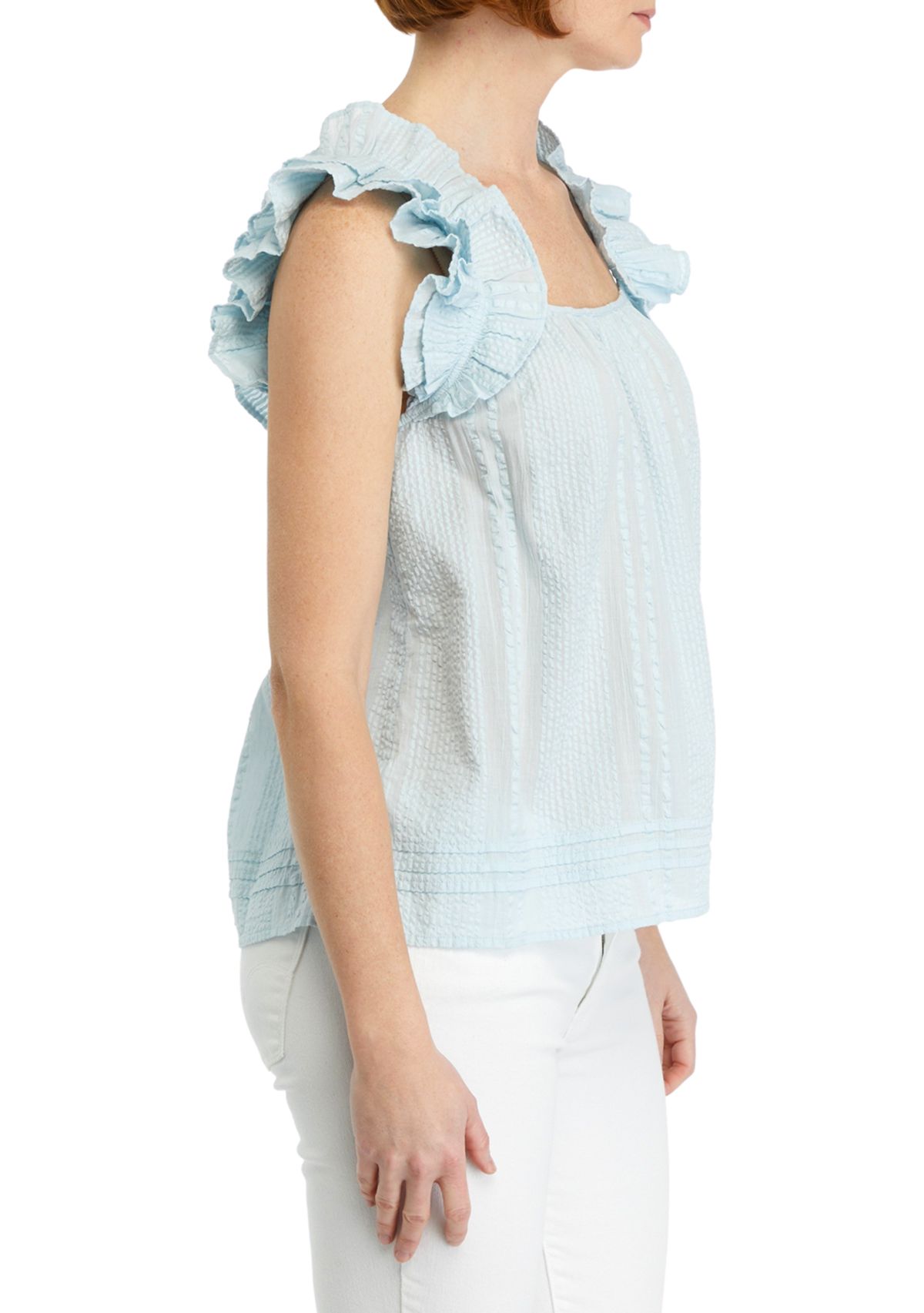 Womens Ruffle Sleeve Tank Top