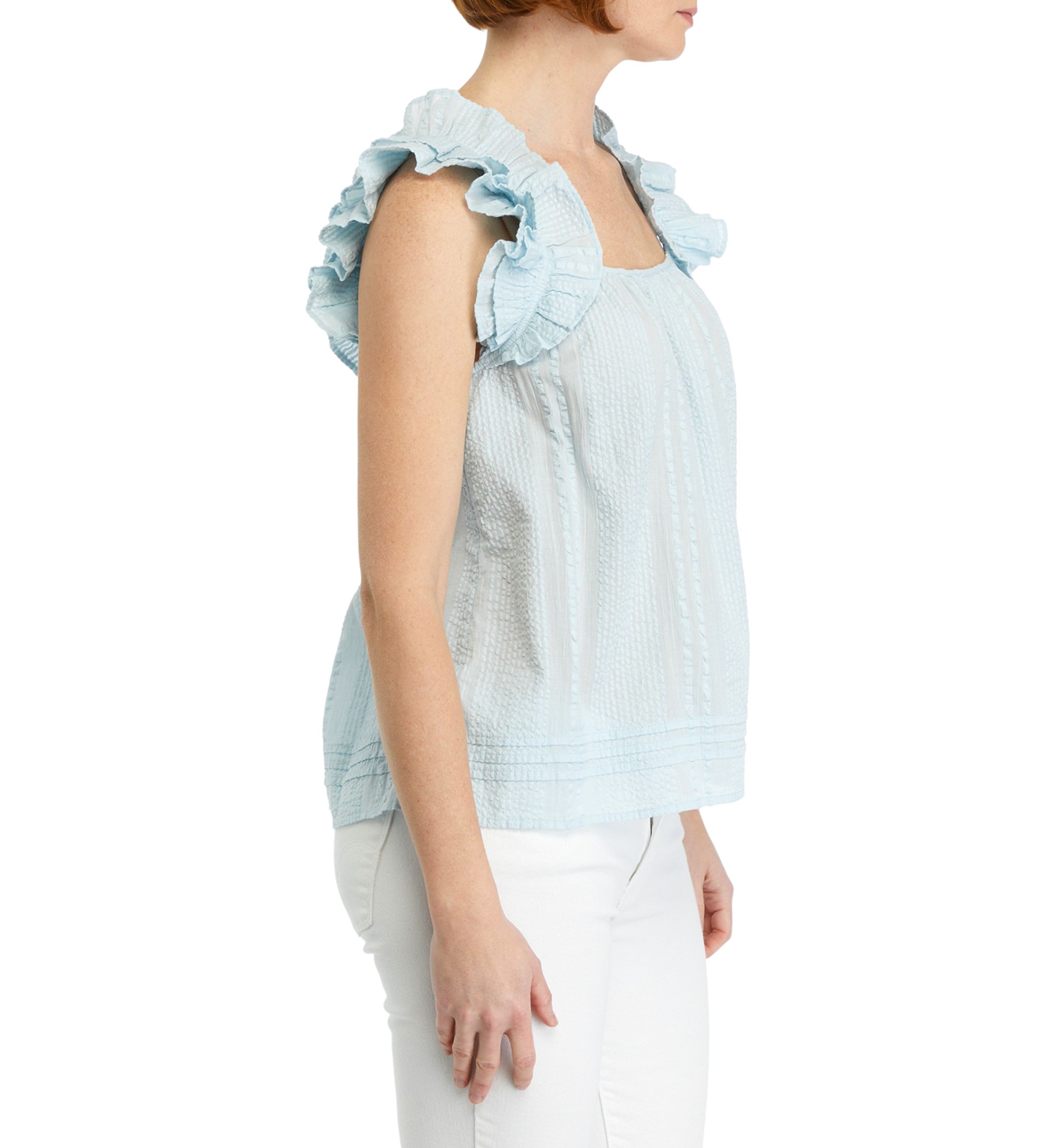 Womens Ruffle Sleeve Tank Top