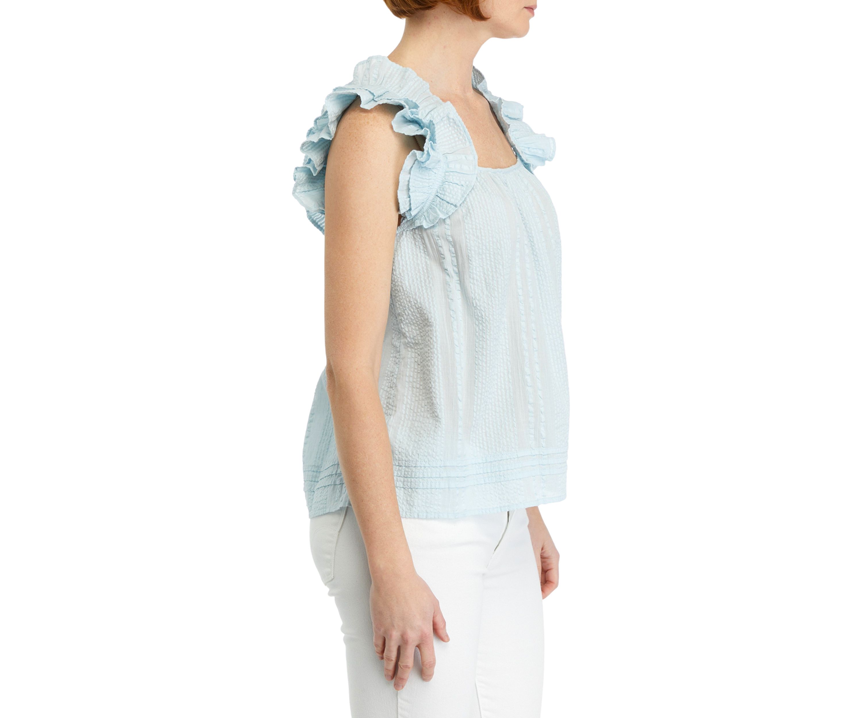 Womens Ruffle Sleeve Tank Top