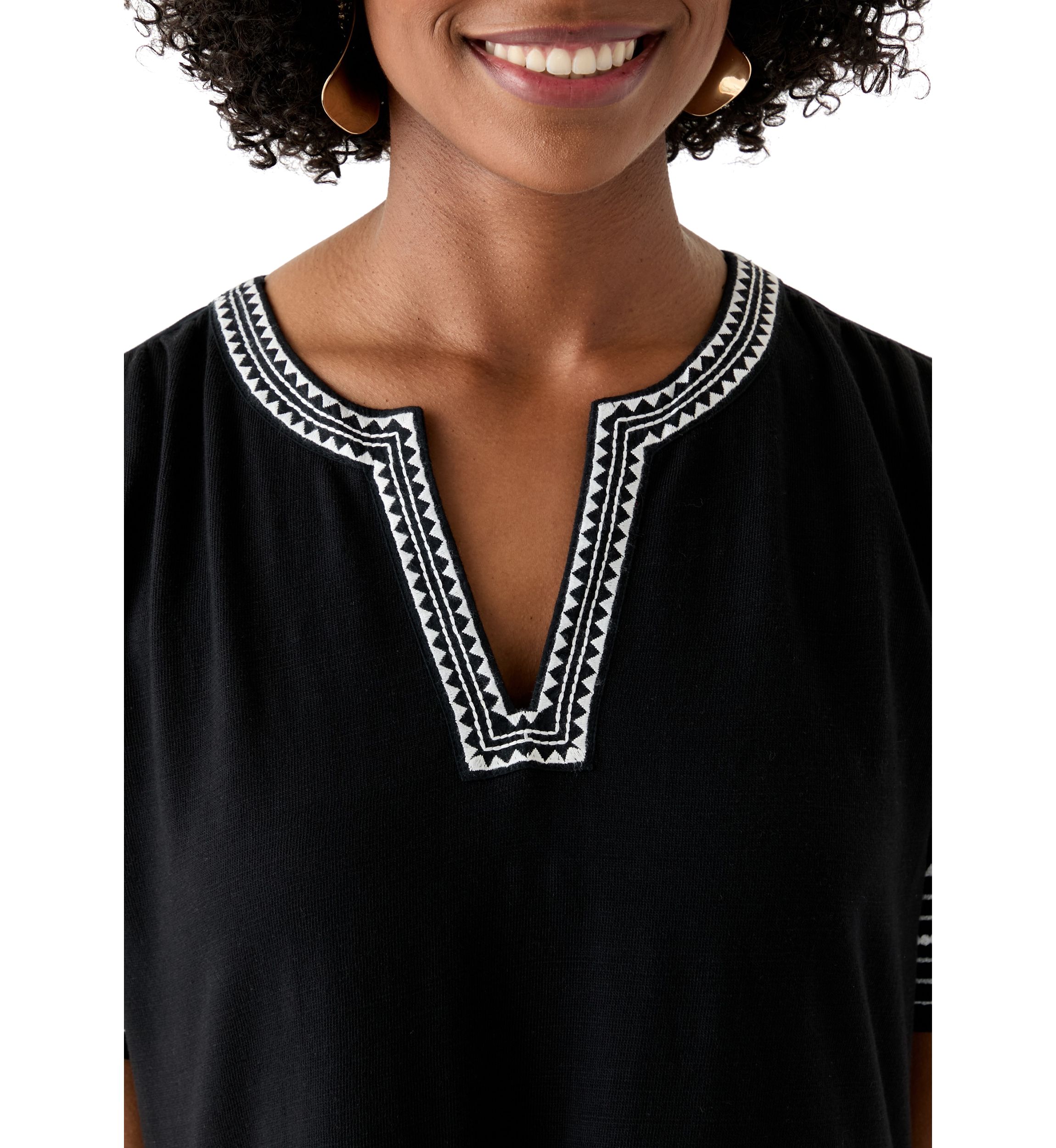 Womens Embroidered Knit Woven Dress