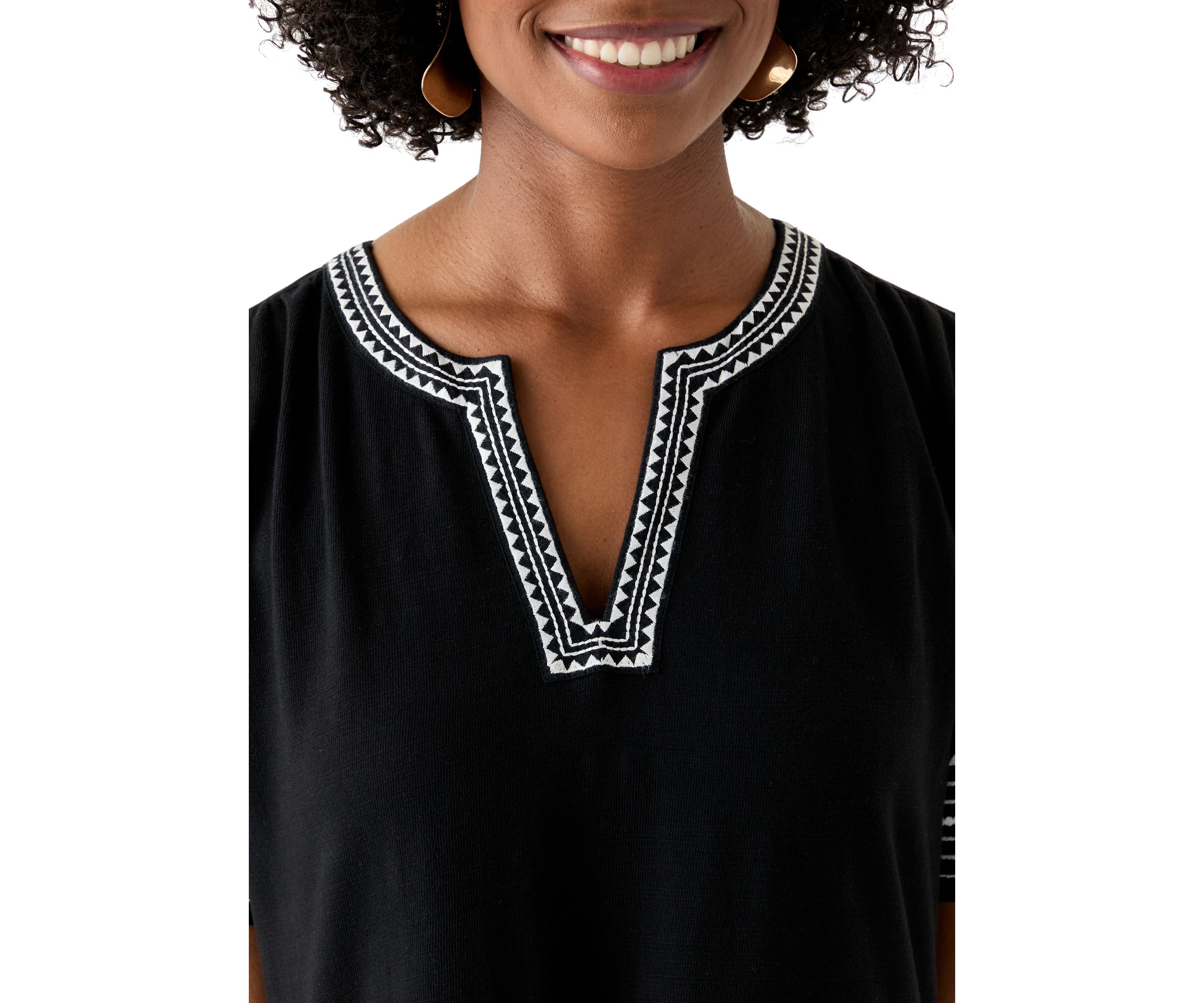 Womens Embroidered Knit Woven Dress