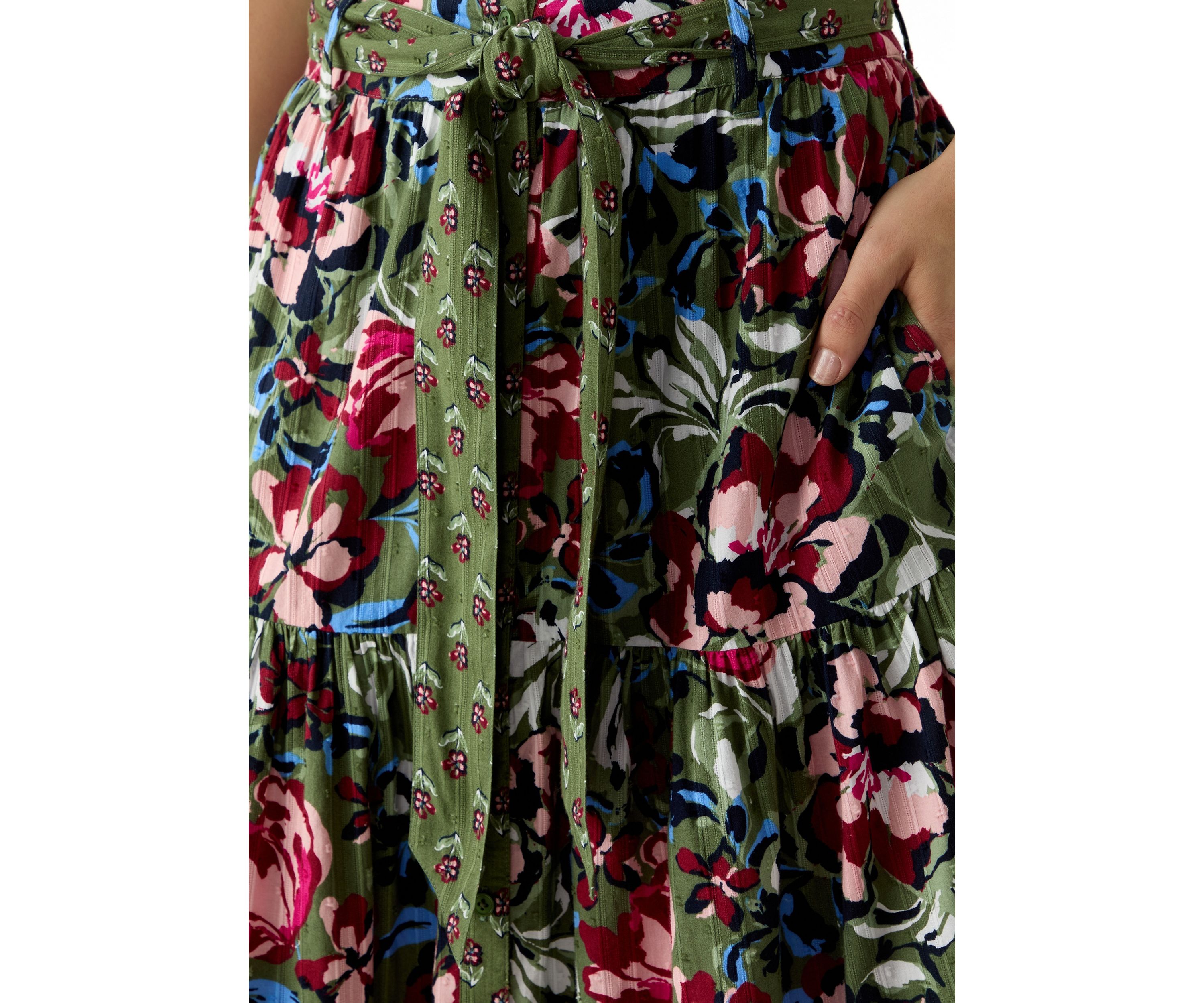 Womens Button Front Midi Skirt