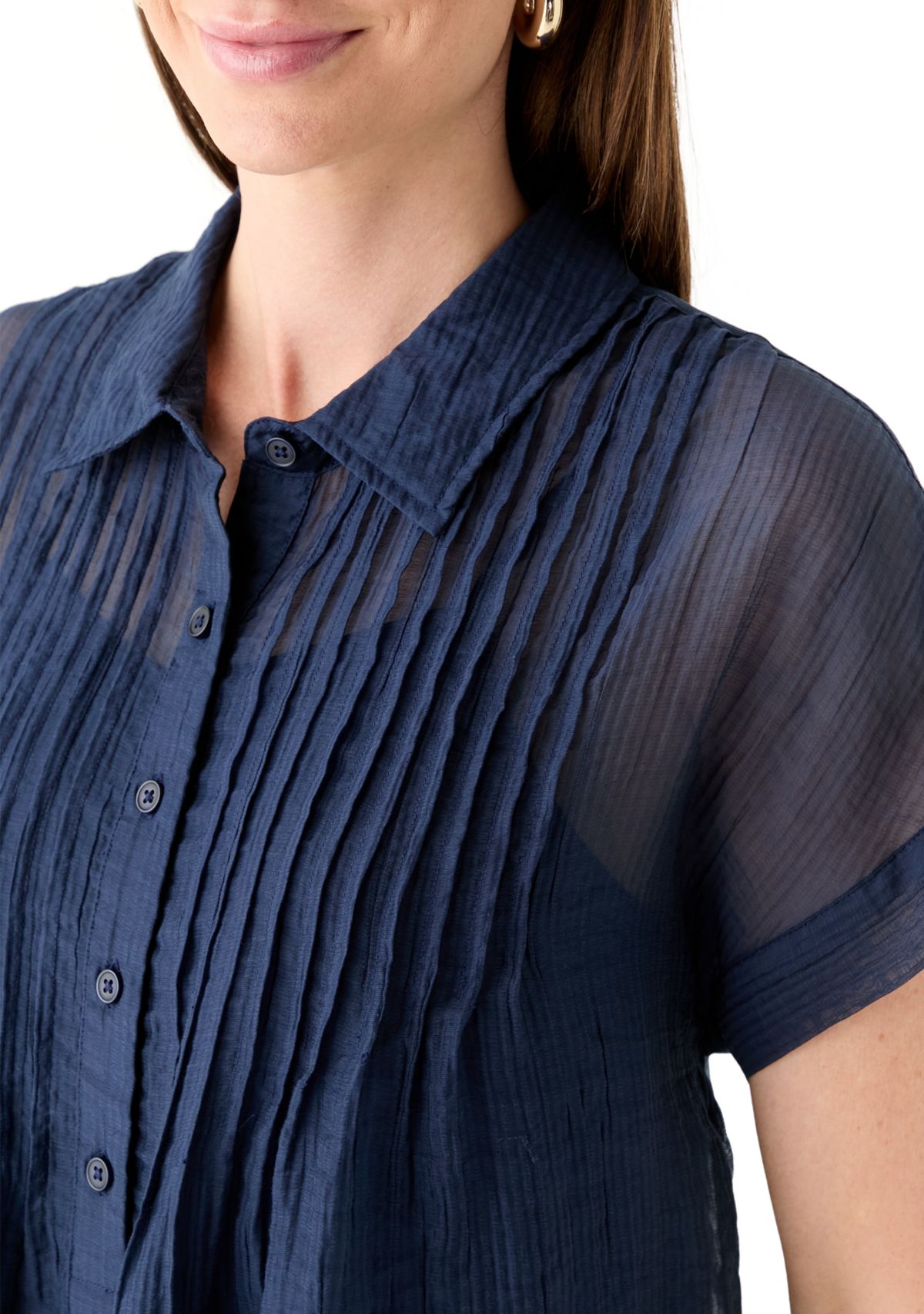 Womens Short Sleeve Popover Swing Top