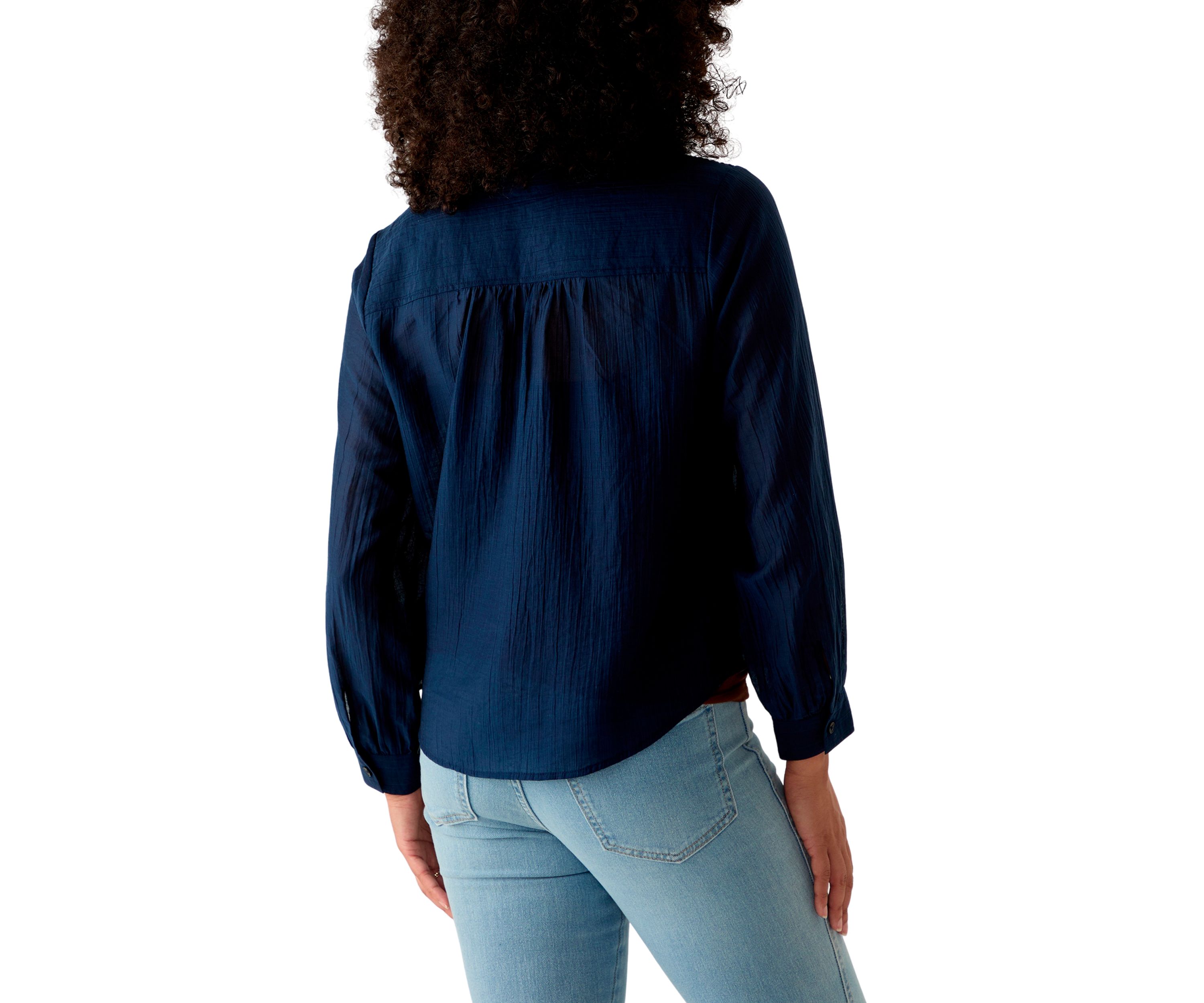Womens Long Sleeve Utility Popover Shirt