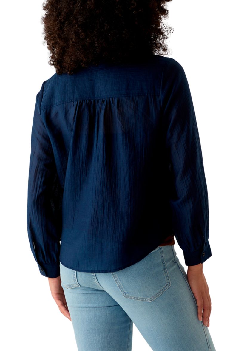 Womens Long Sleeve Utility Popover Shirt