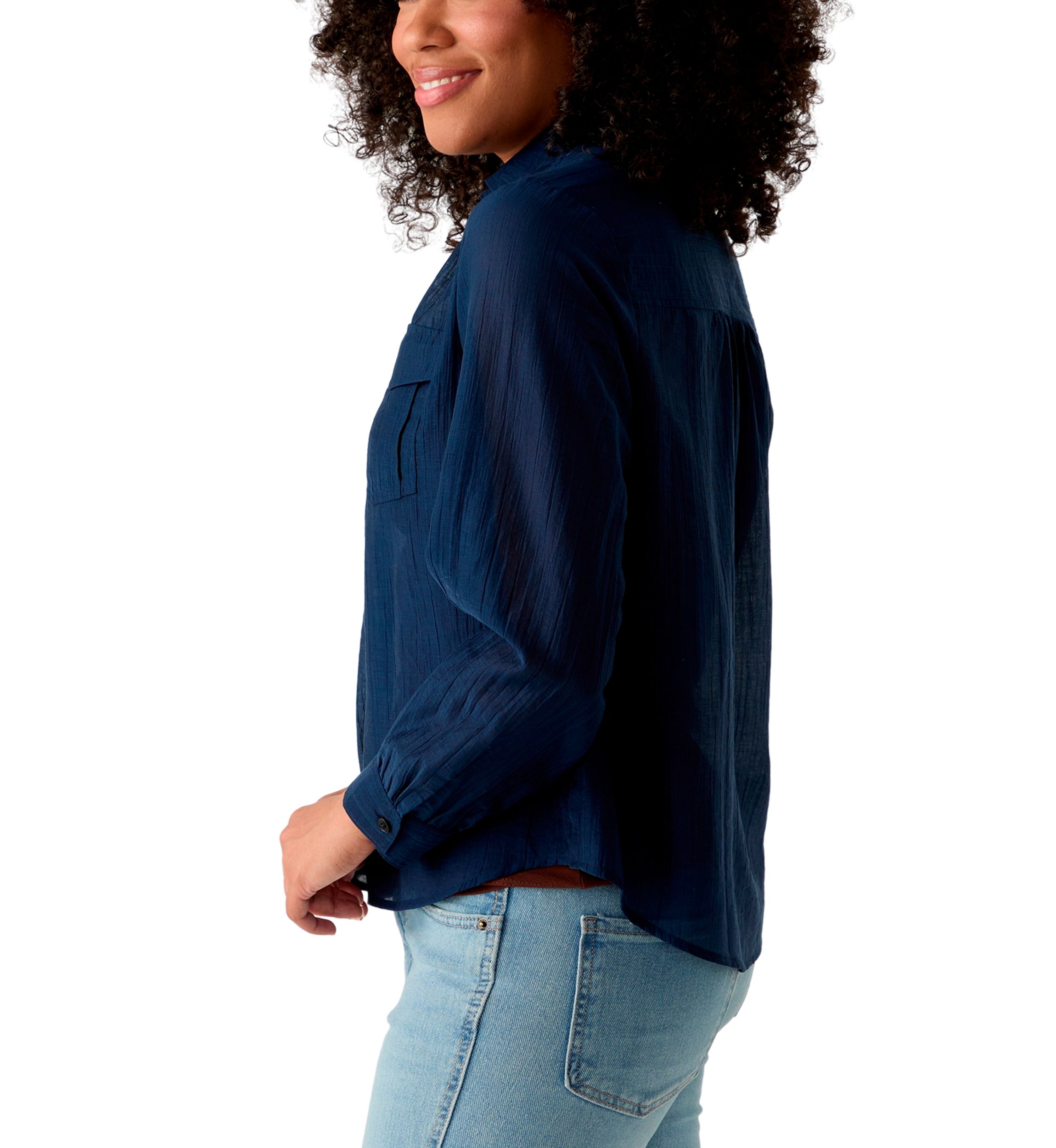Womens Long Sleeve Utility Popover Shirt