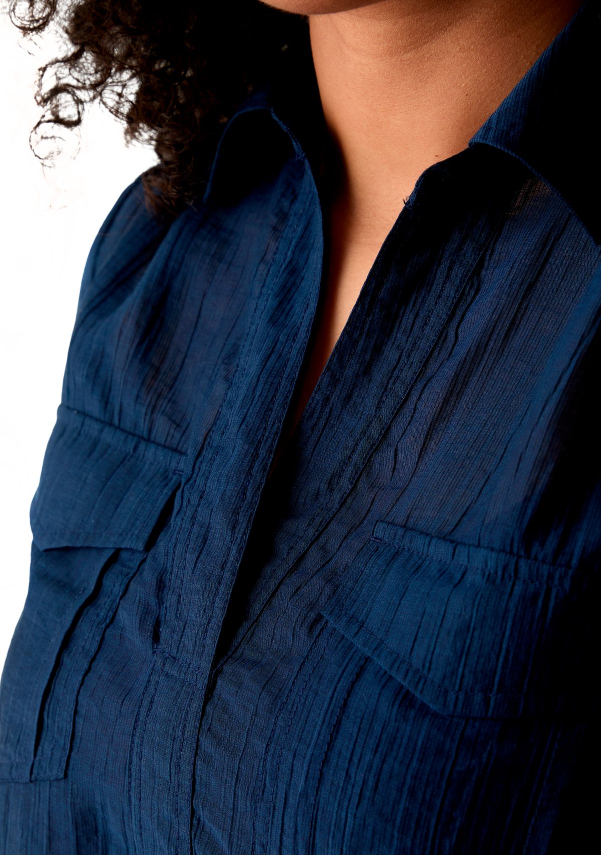 Womens Long Sleeve Utility Popover Shirt