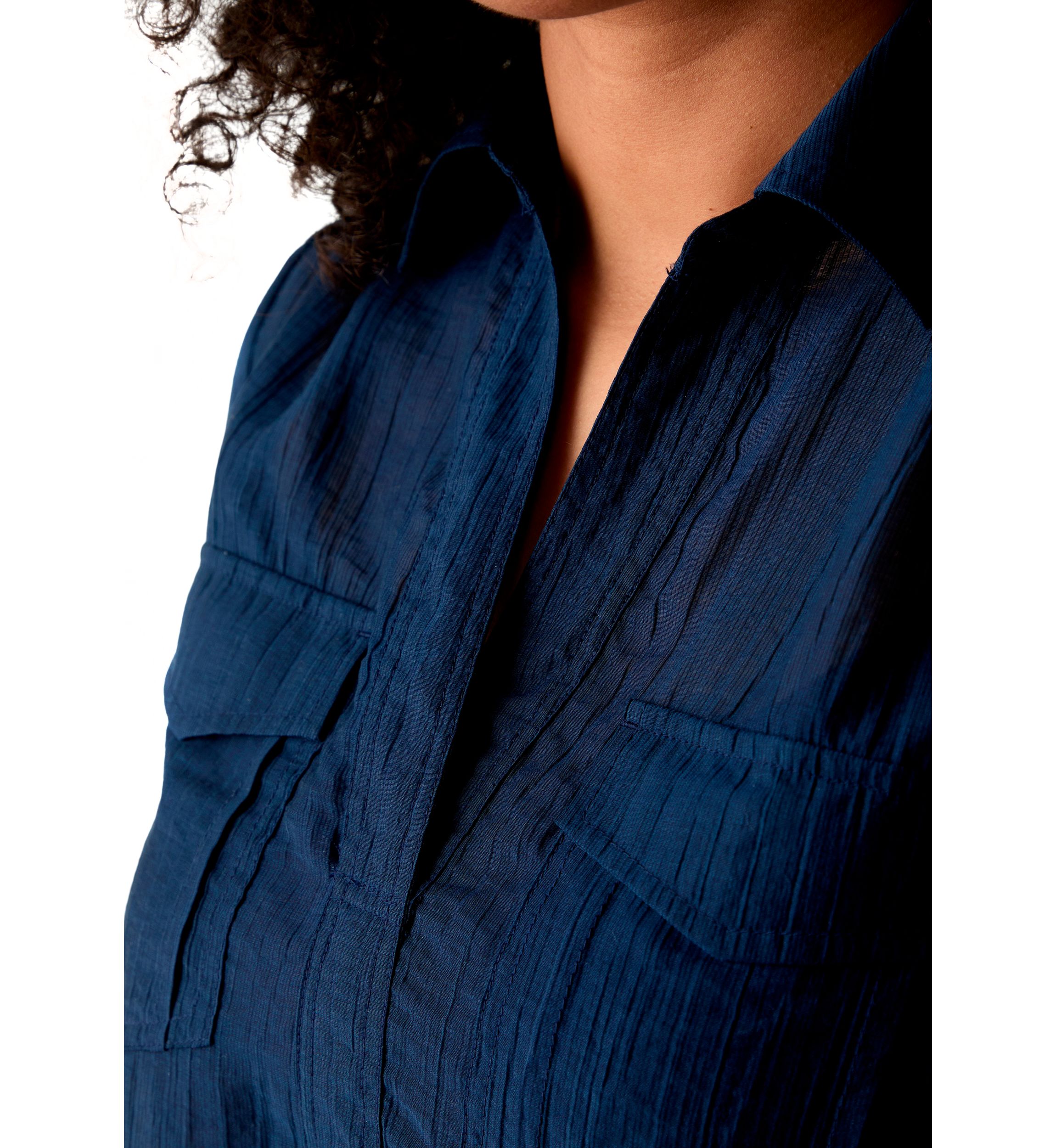 Womens Long Sleeve Utility Popover Shirt