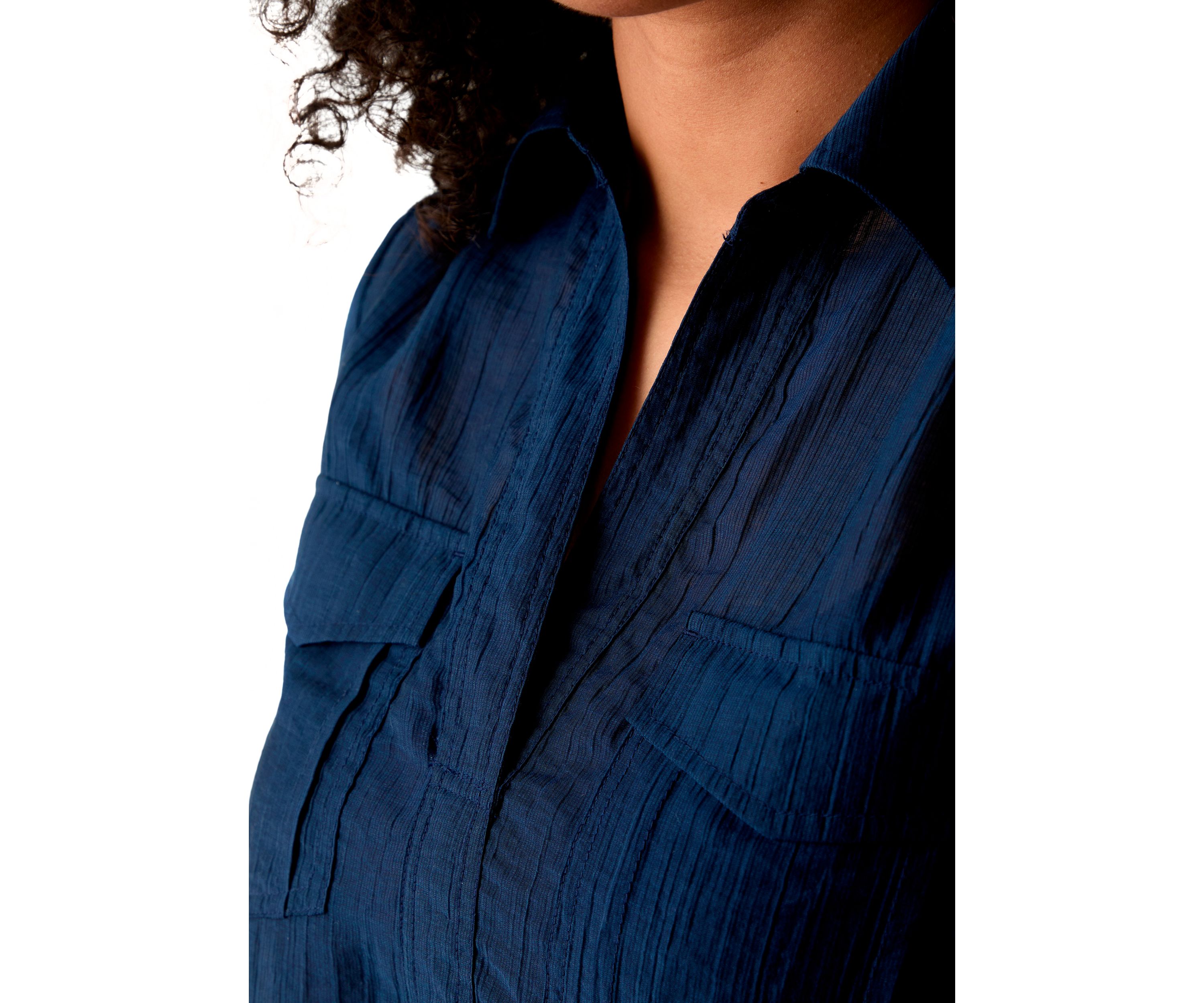 Womens Long Sleeve Utility Popover Shirt