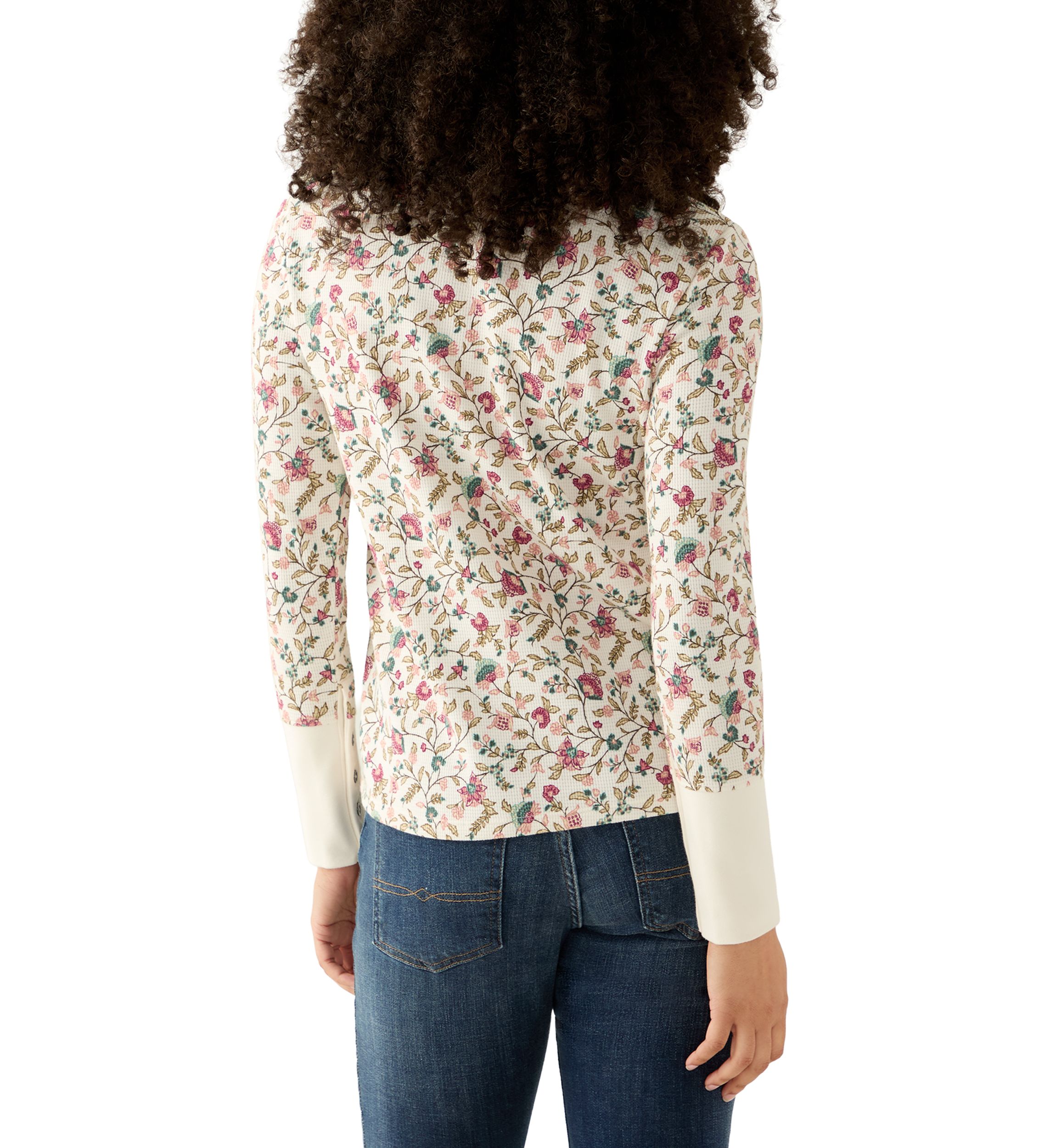 Womens Crew Neck Thermal Print Sweater
