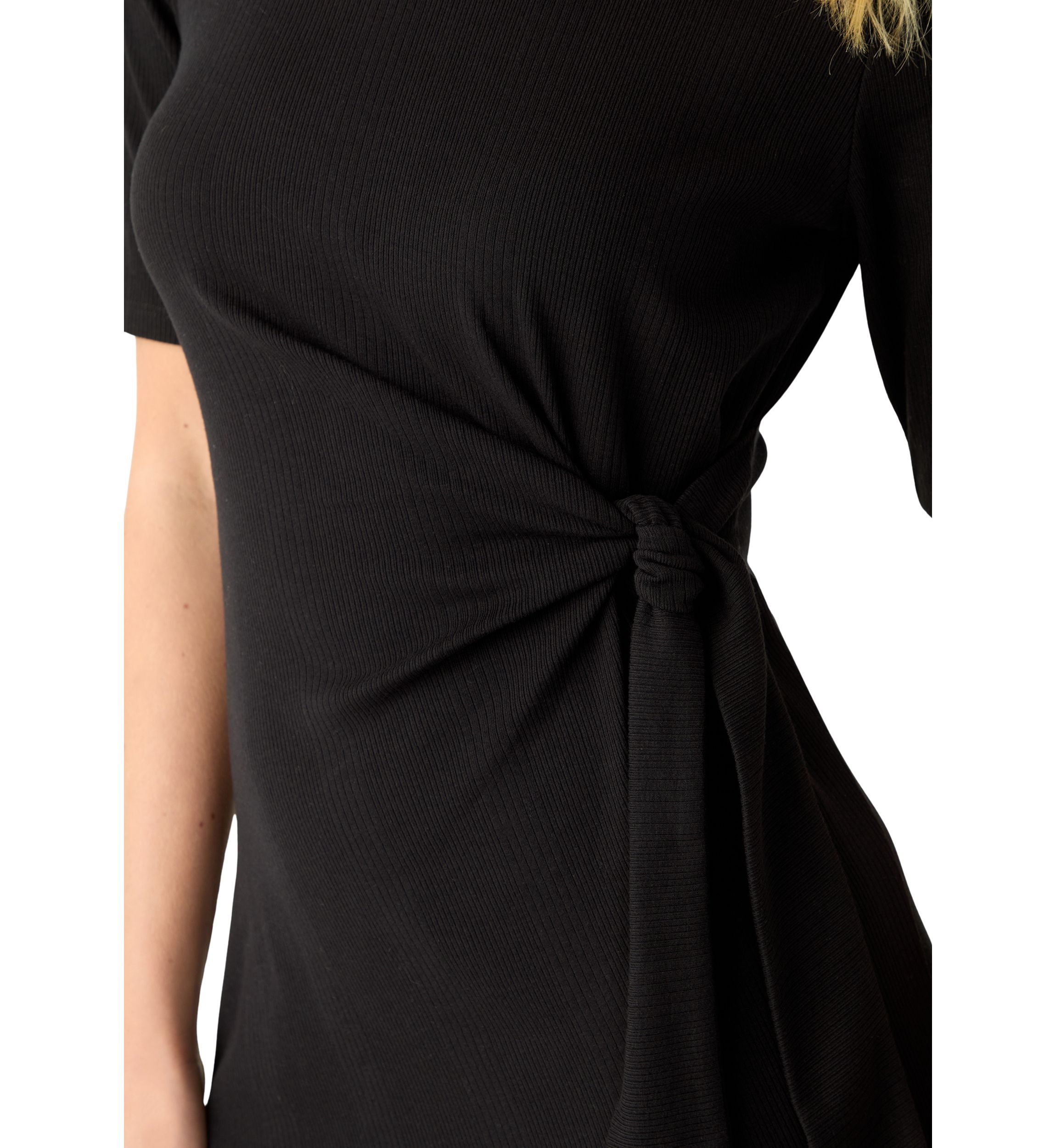 Womens Short Sleeve Tie Waist Midi Dress