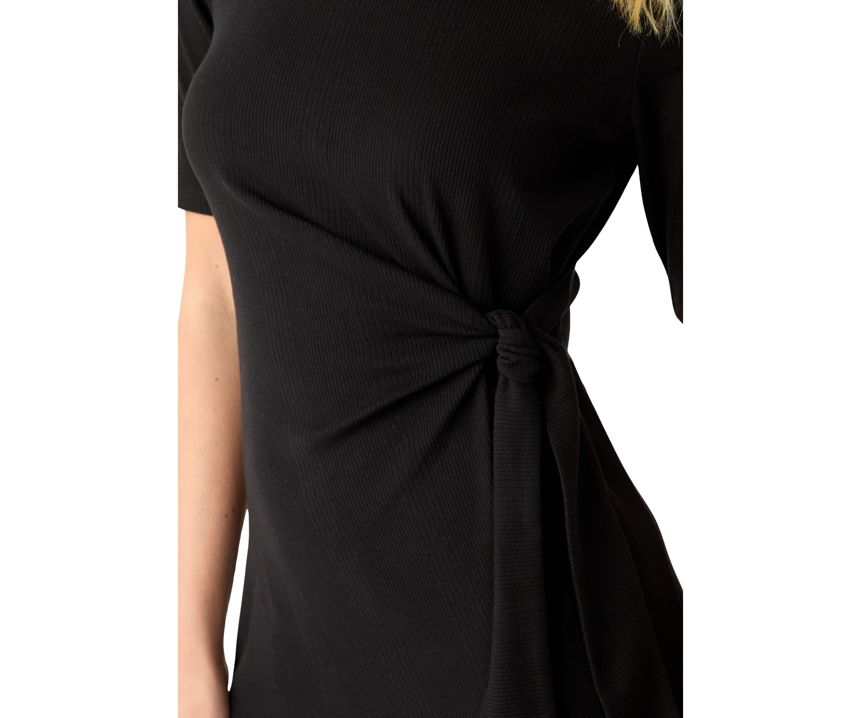 Womens Short Sleeve Tie Waist Midi Dress