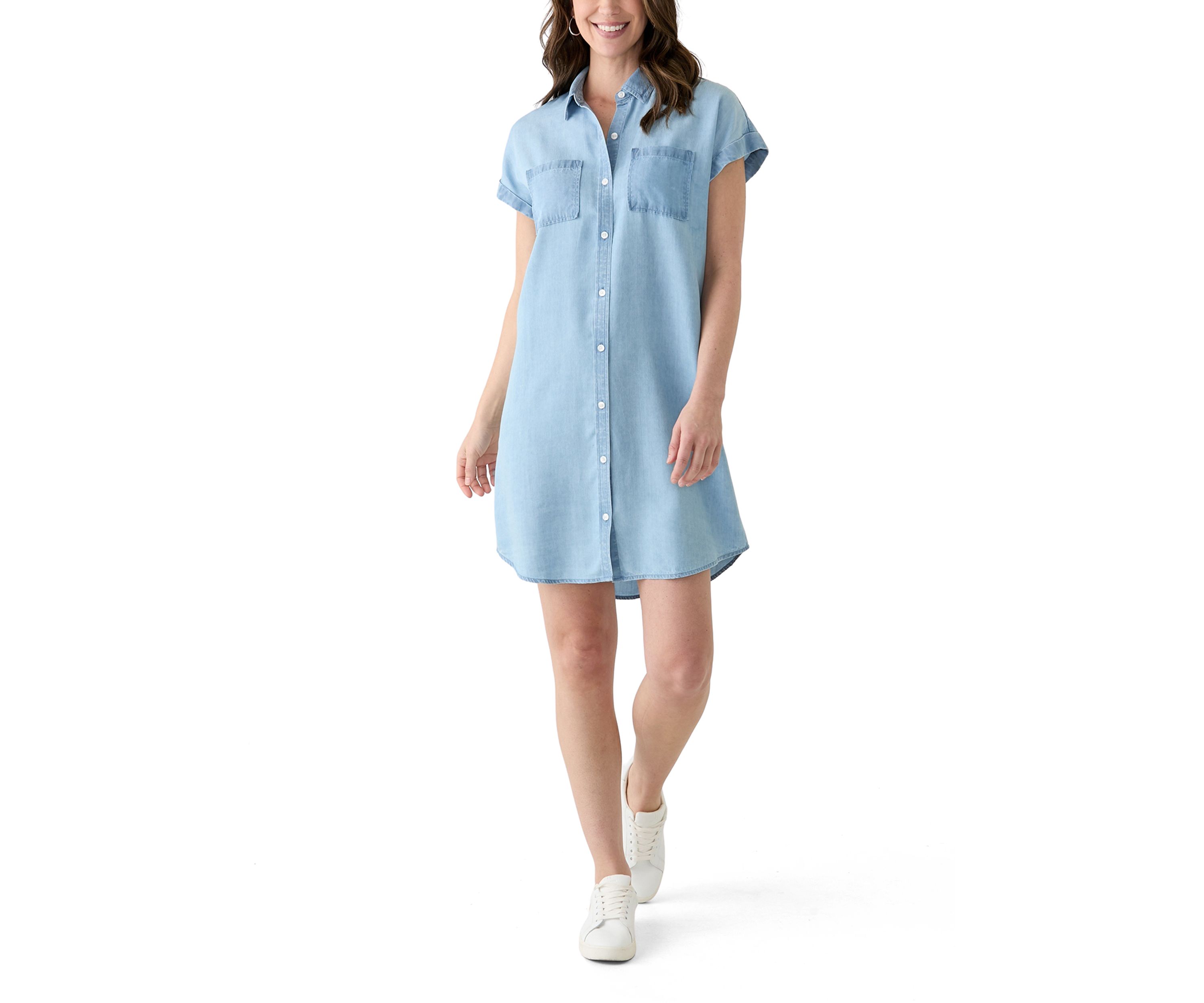 Womens Short Sleeve Shirtdress 