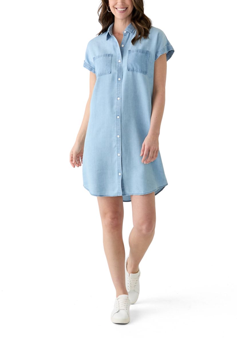 Womens Short Sleeve Shirtdress 