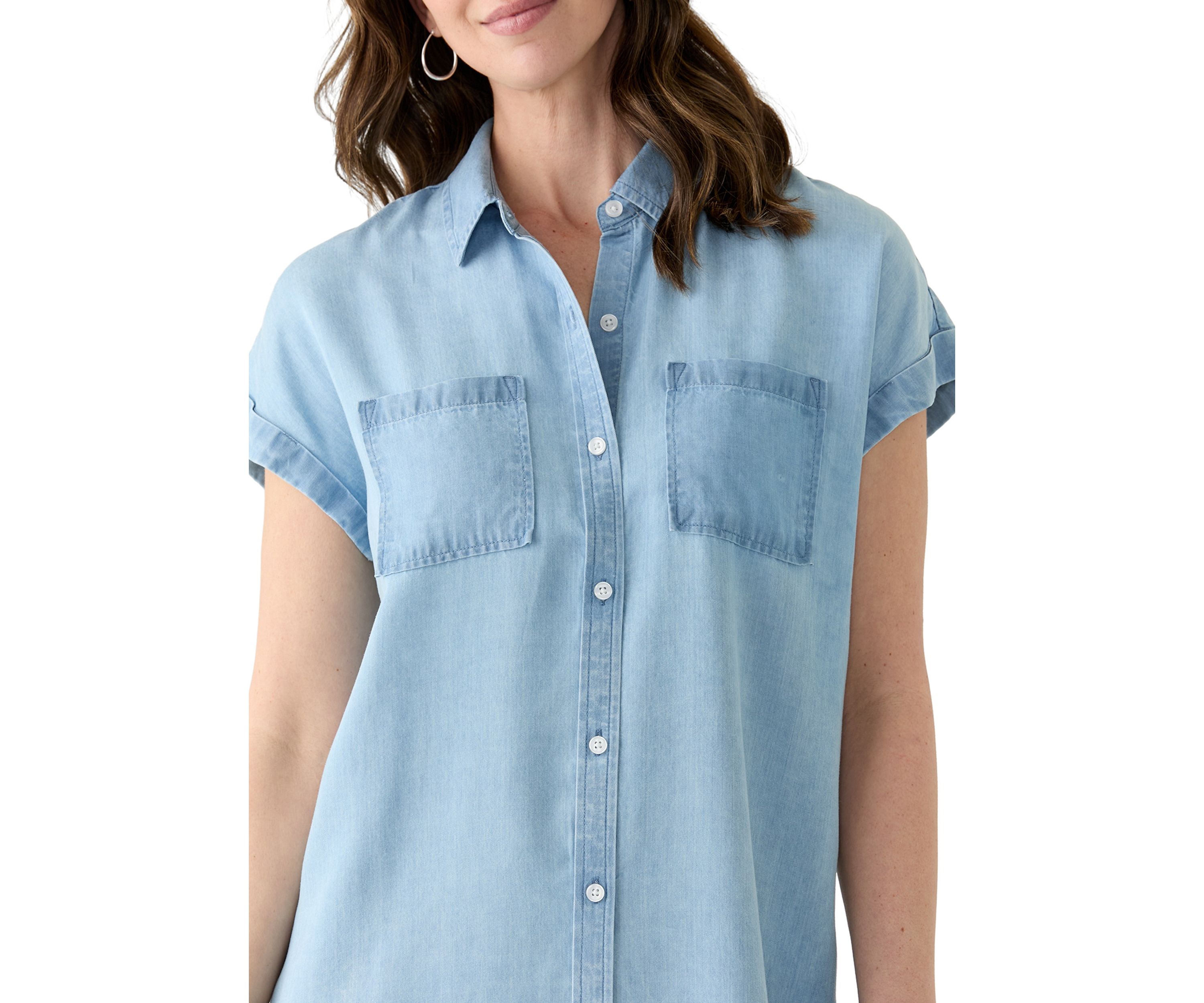 Womens Short Sleeve Shirtdress 