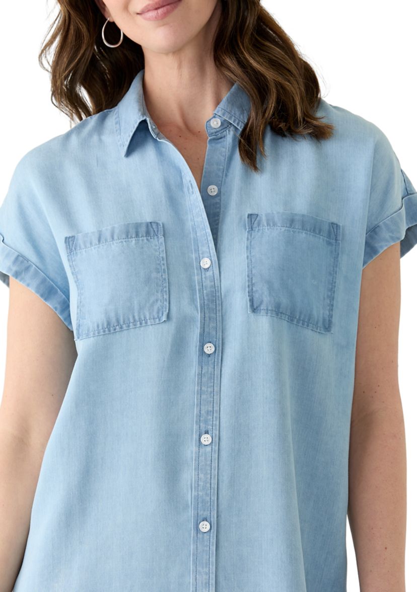 Womens Short Sleeve Shirtdress 