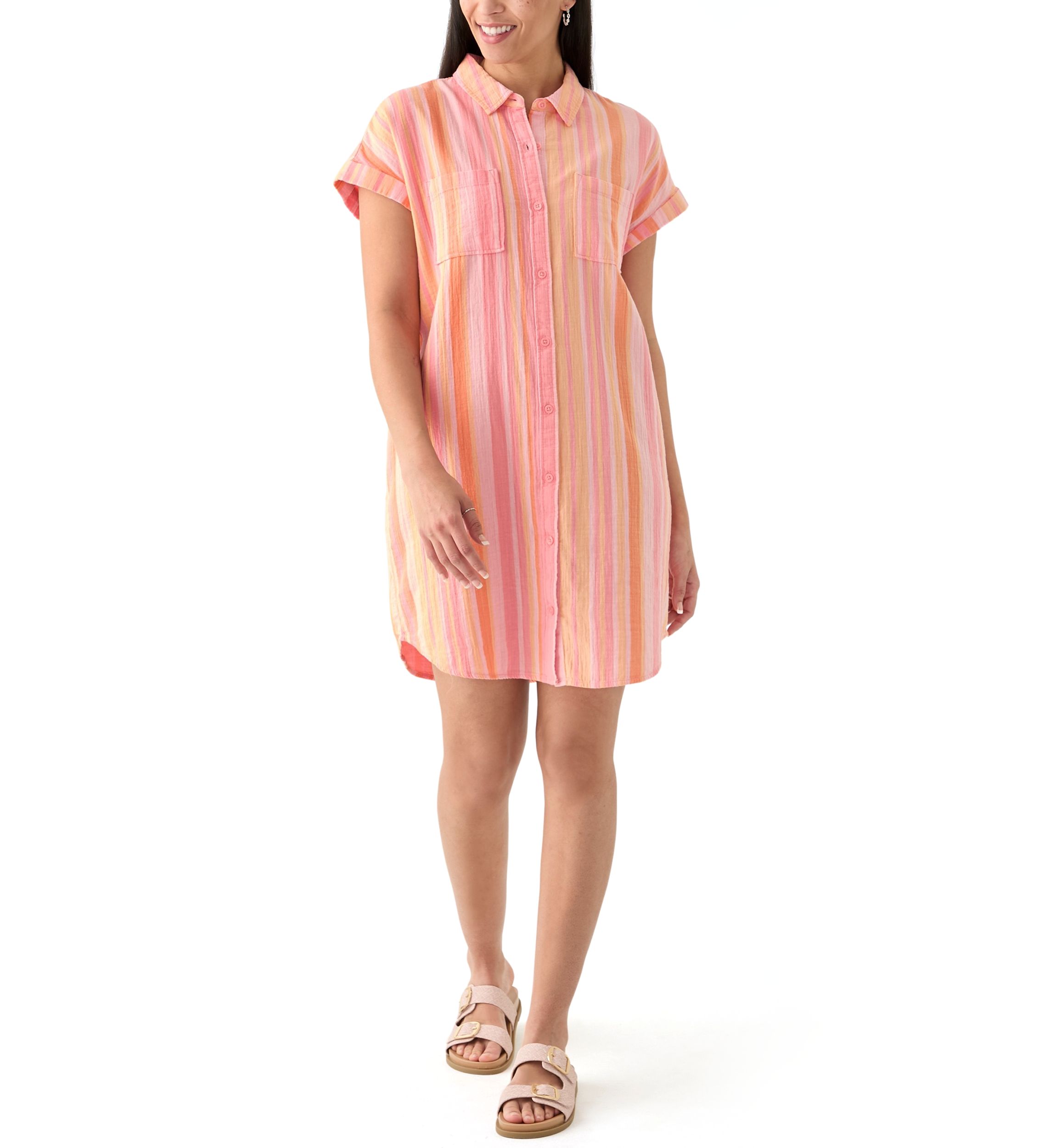 Womens Printed Shirtdress