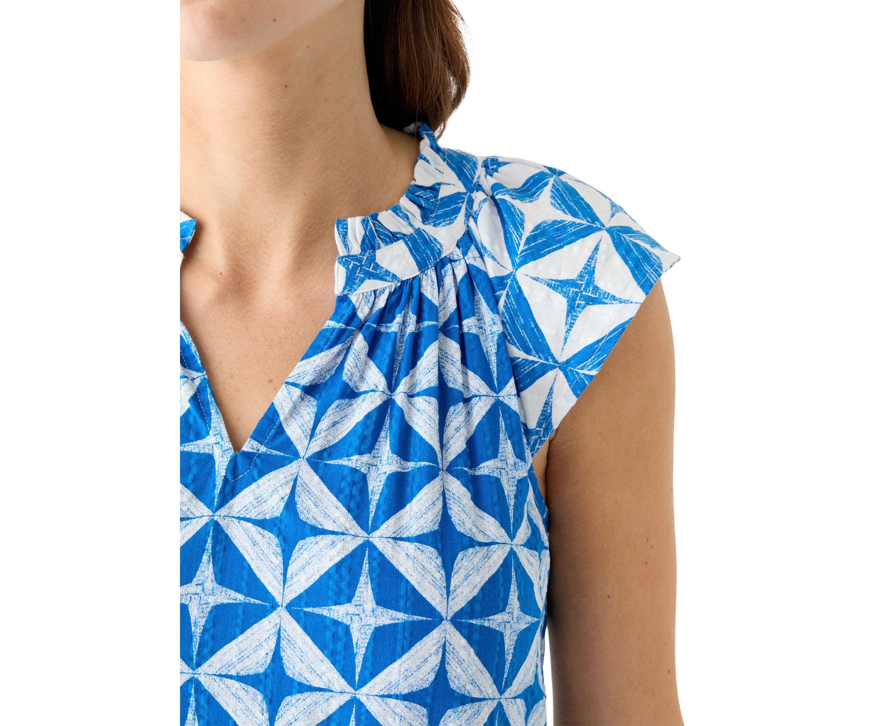 Womens Cap Sleeve Tiered Printed Maxi Dress