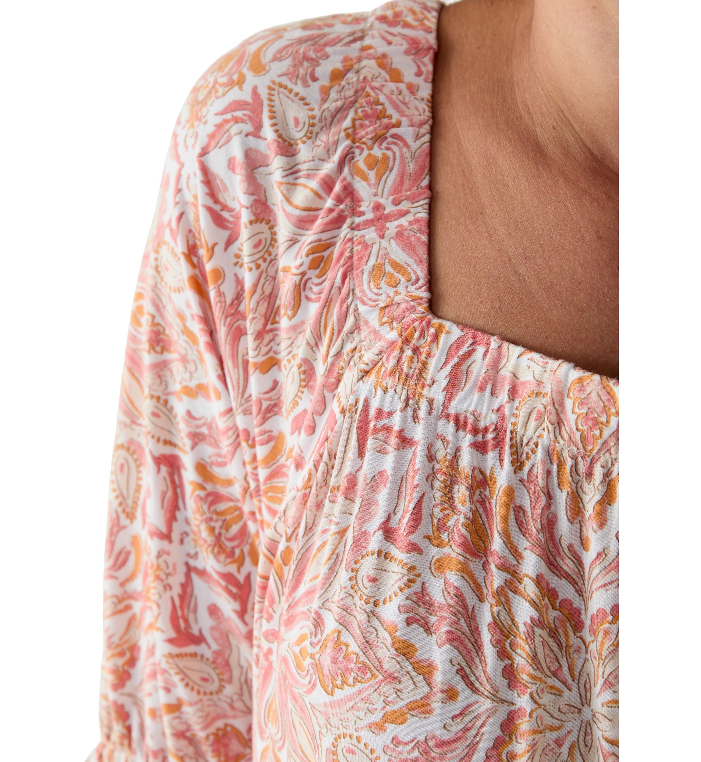Womens Printed Square Neck Top