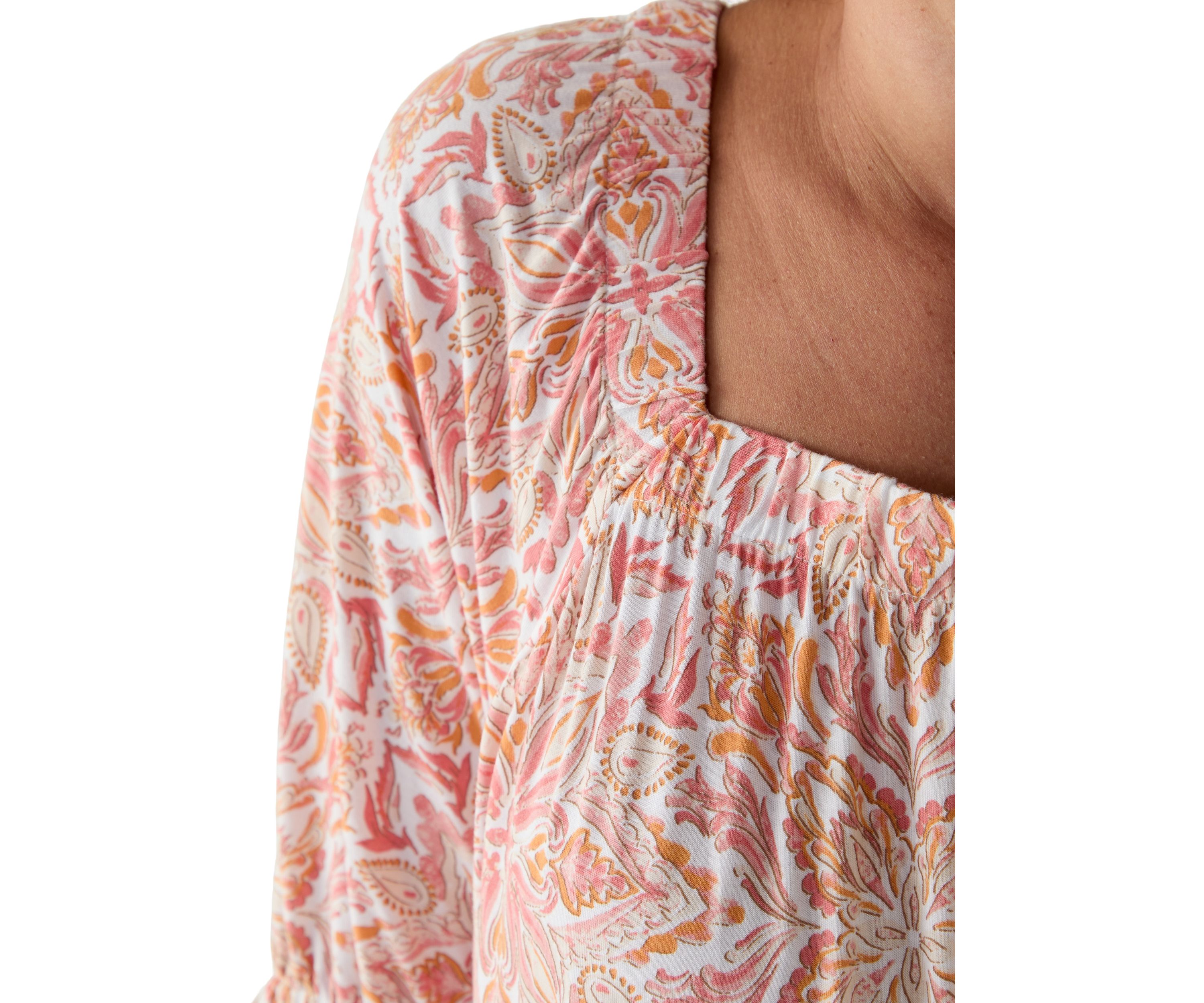 Womens Printed Square Neck Top