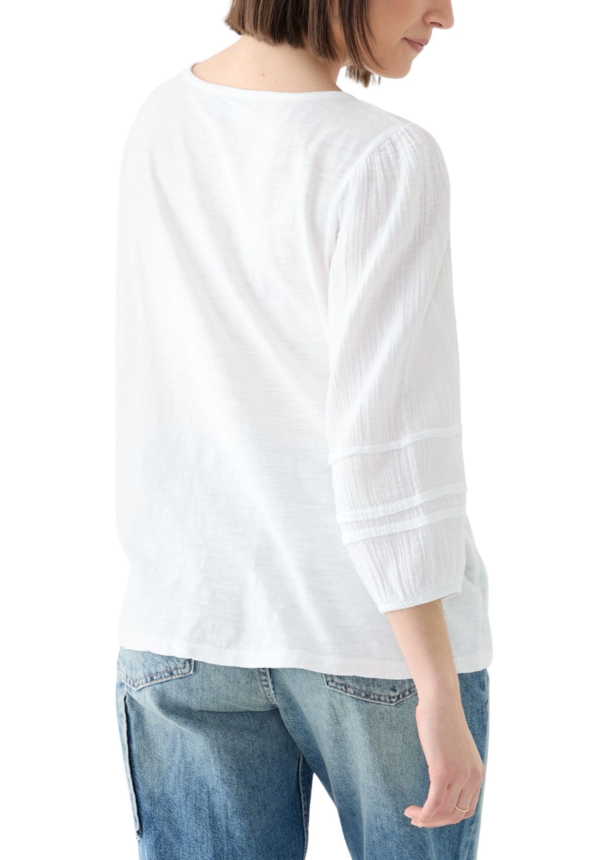 Womens Knit Woven Top