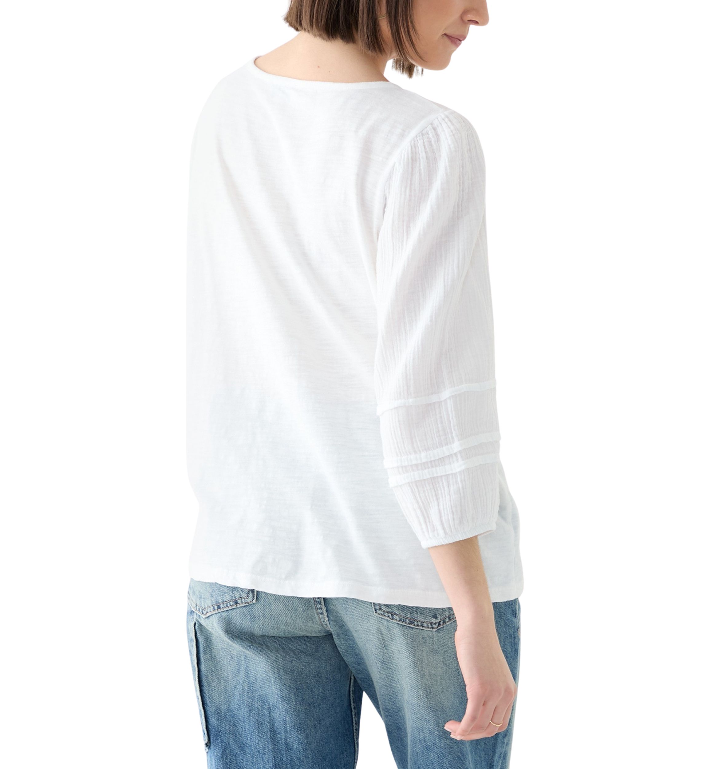 Womens Knit Woven Top