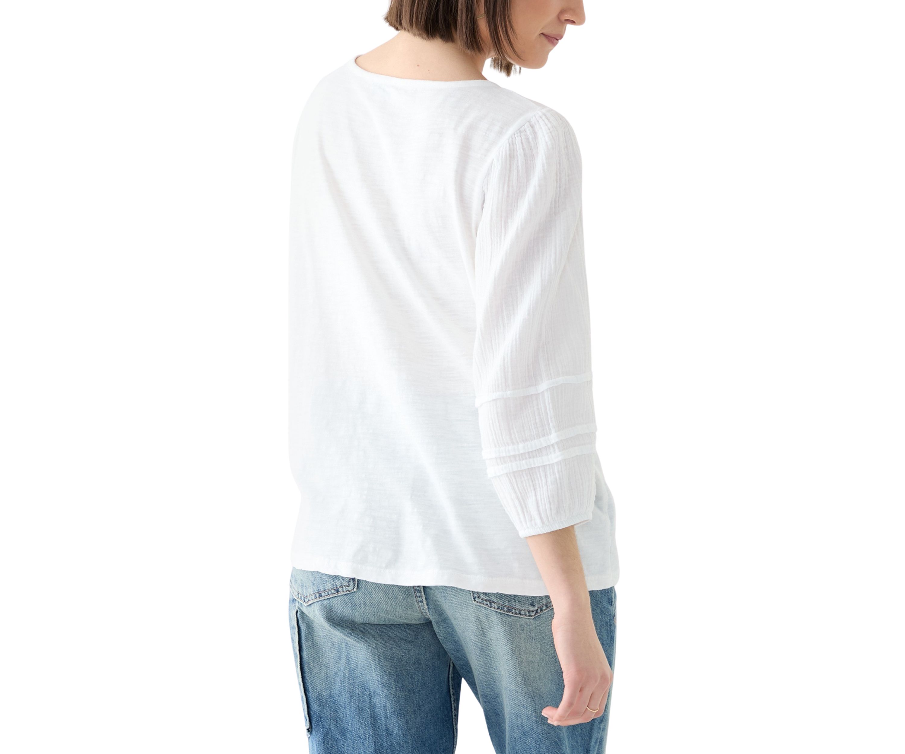 Womens Knit Woven Top