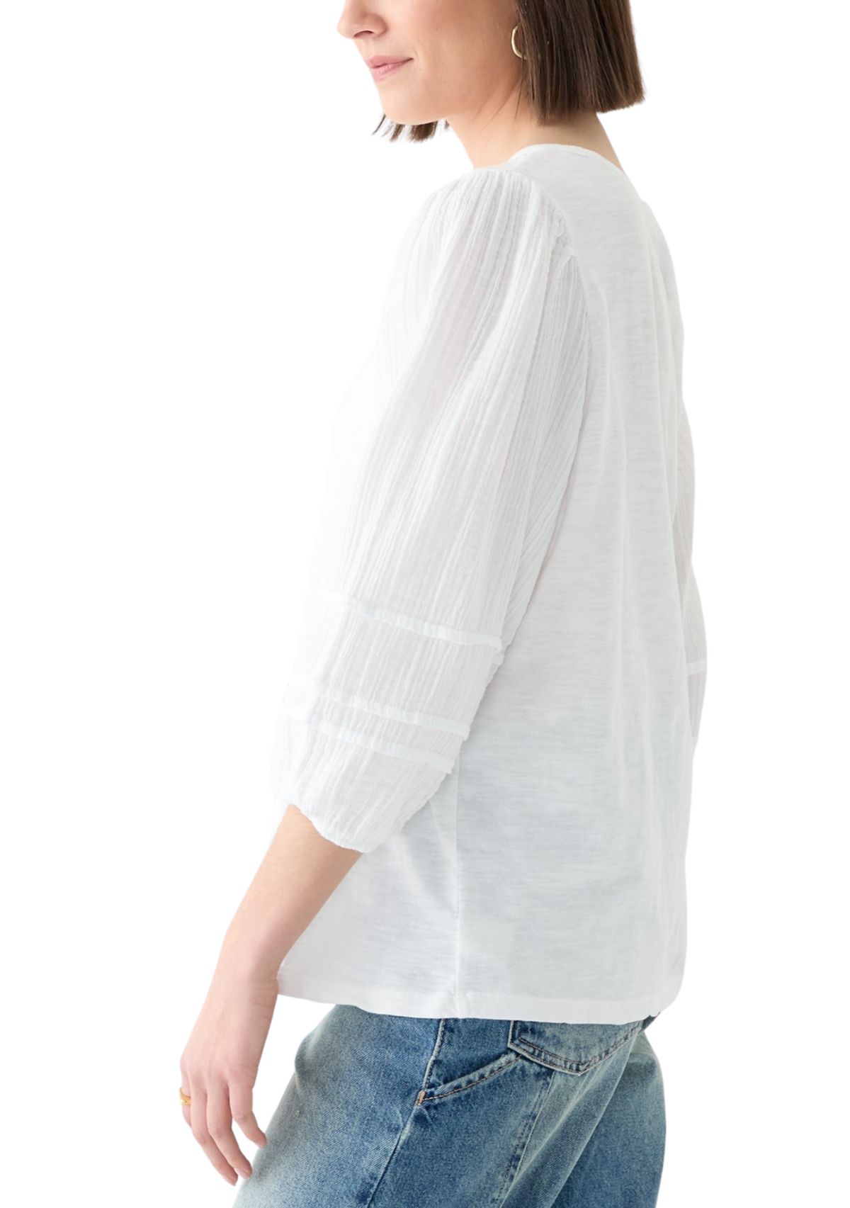 Womens Knit Woven Top