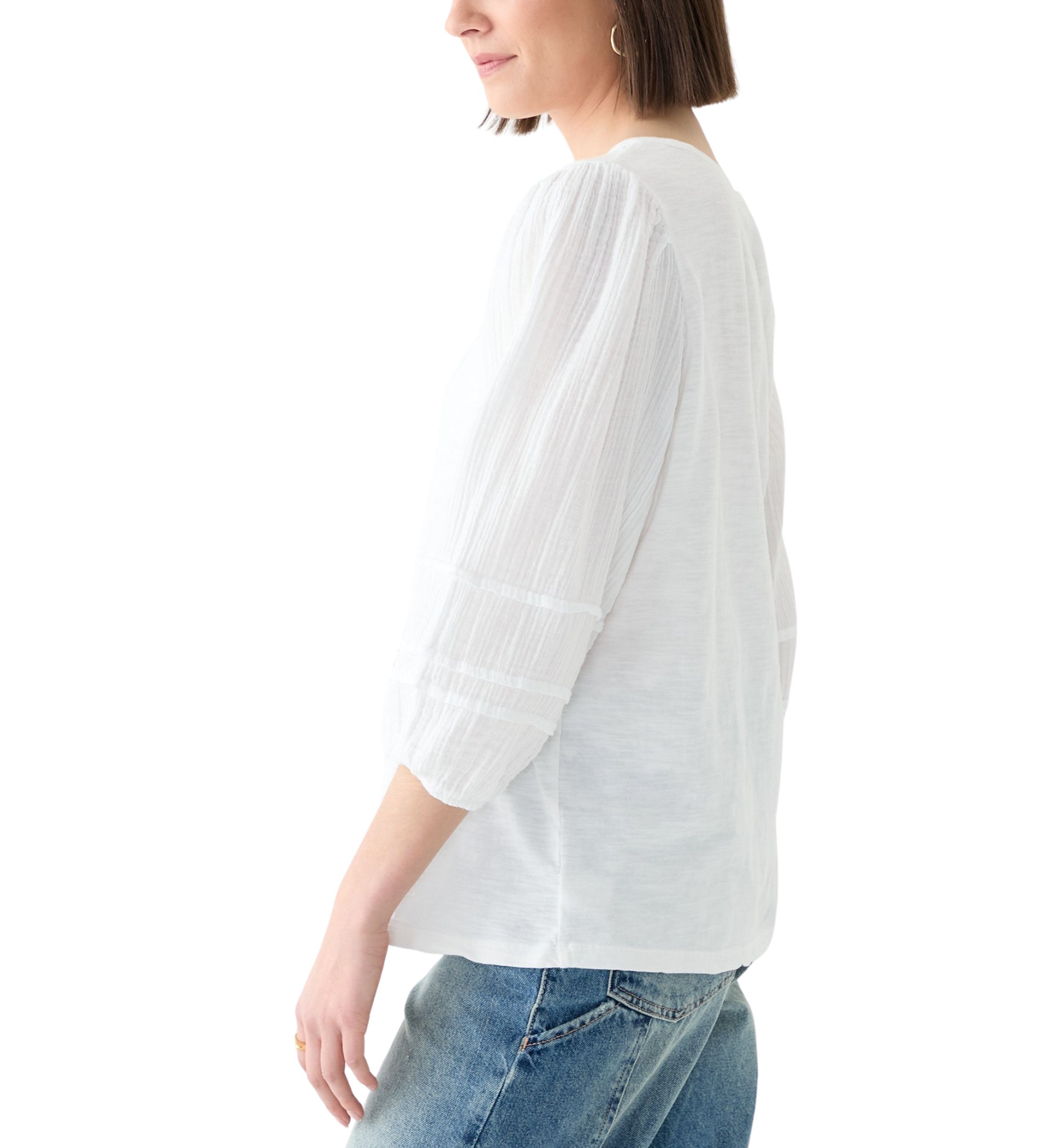 Womens Knit Woven Top