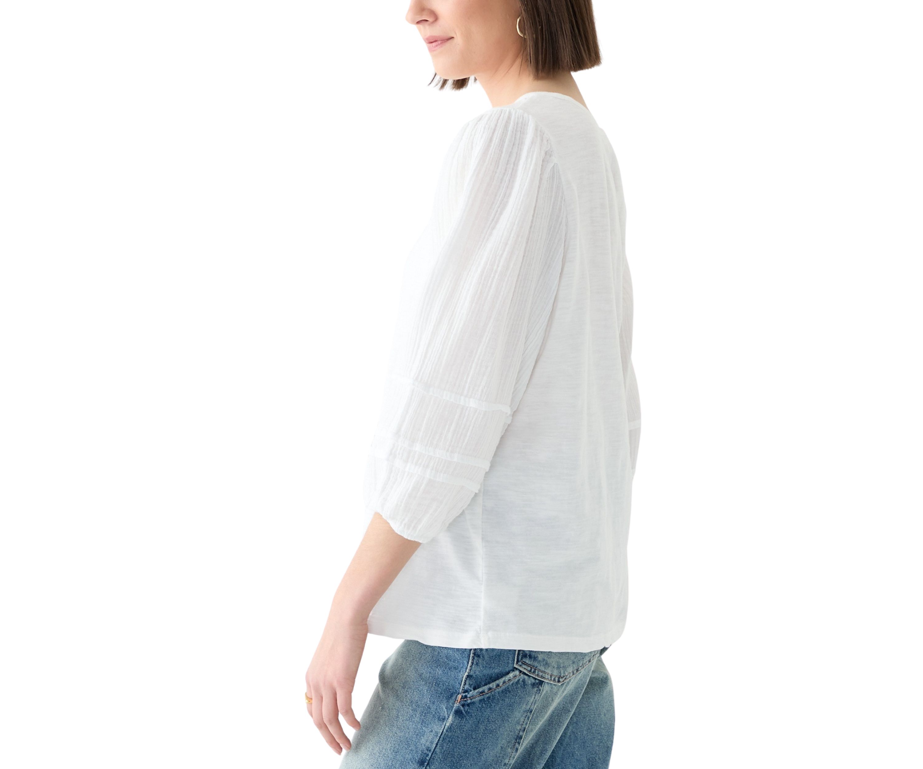 Womens Knit Woven Top