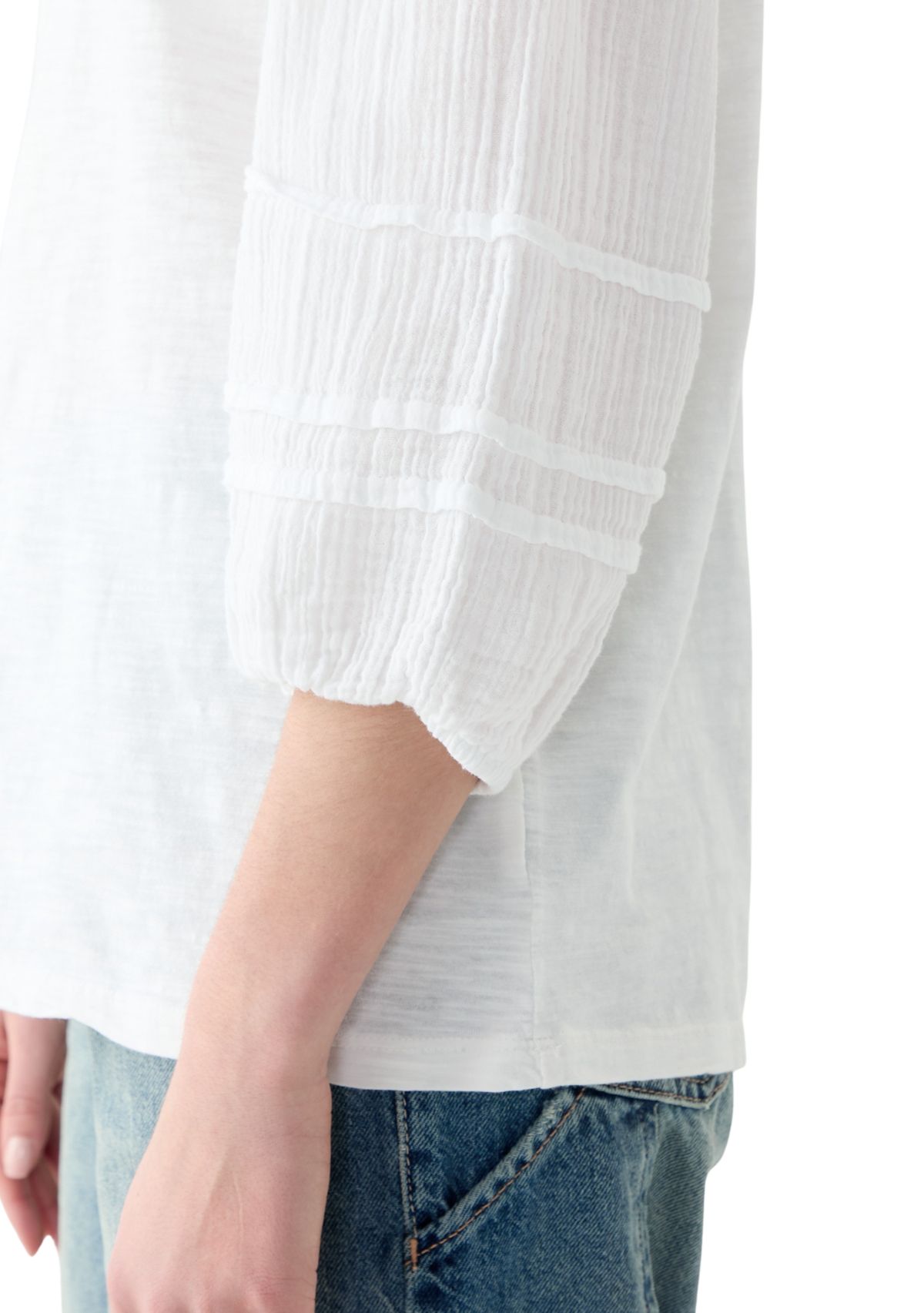 Womens Knit Woven Top