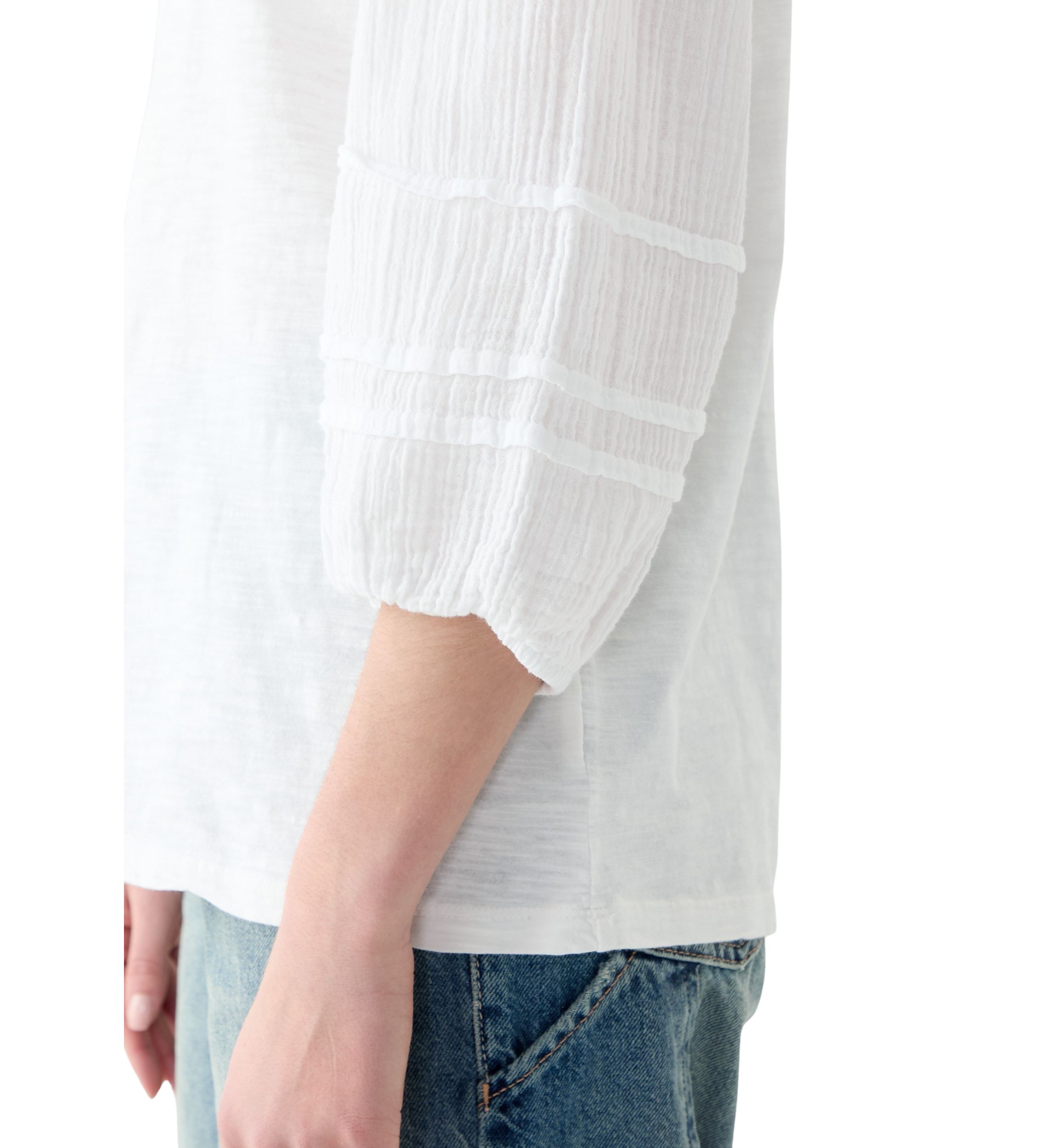 Womens Knit Woven Top
