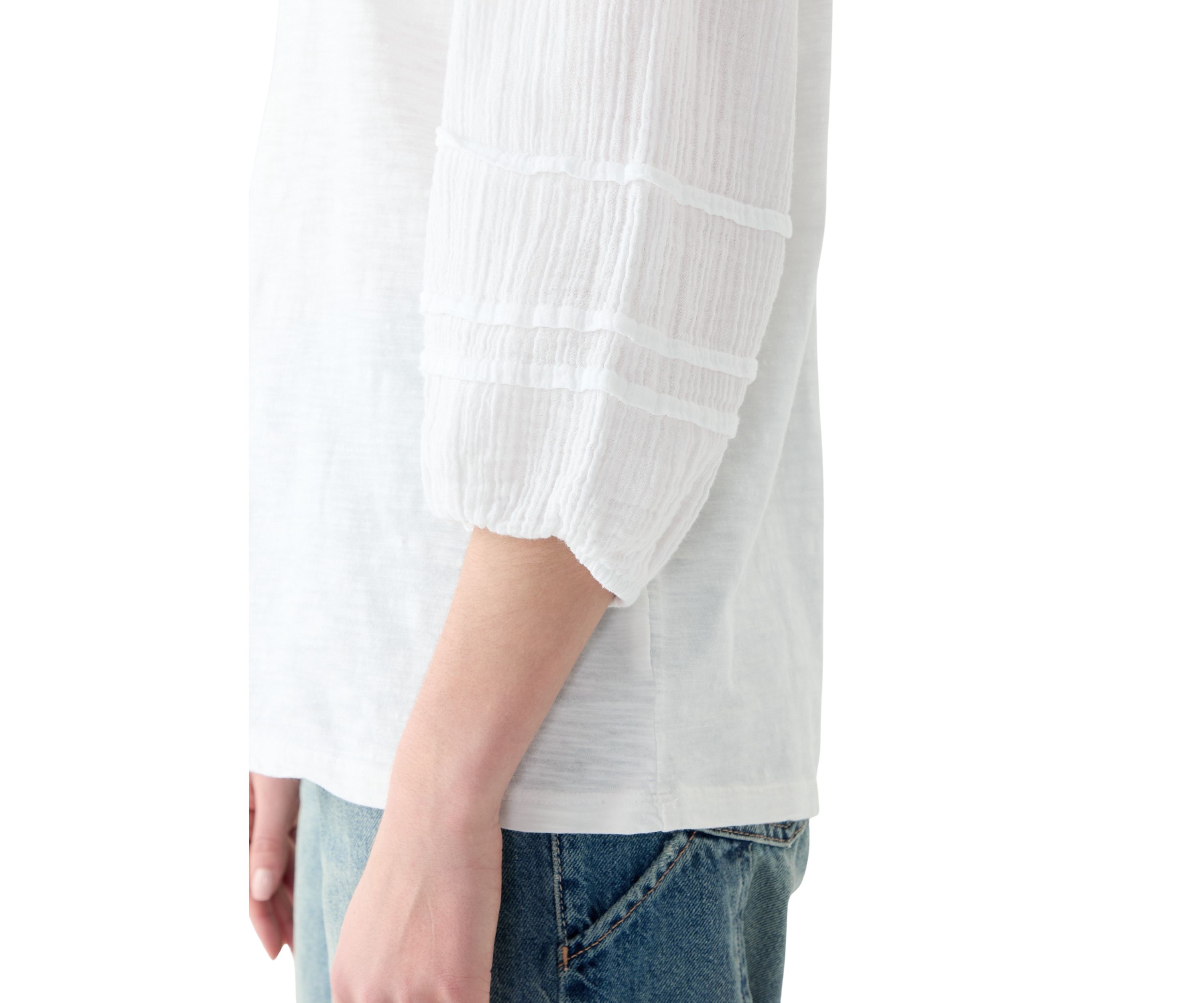 Womens Knit Woven Top