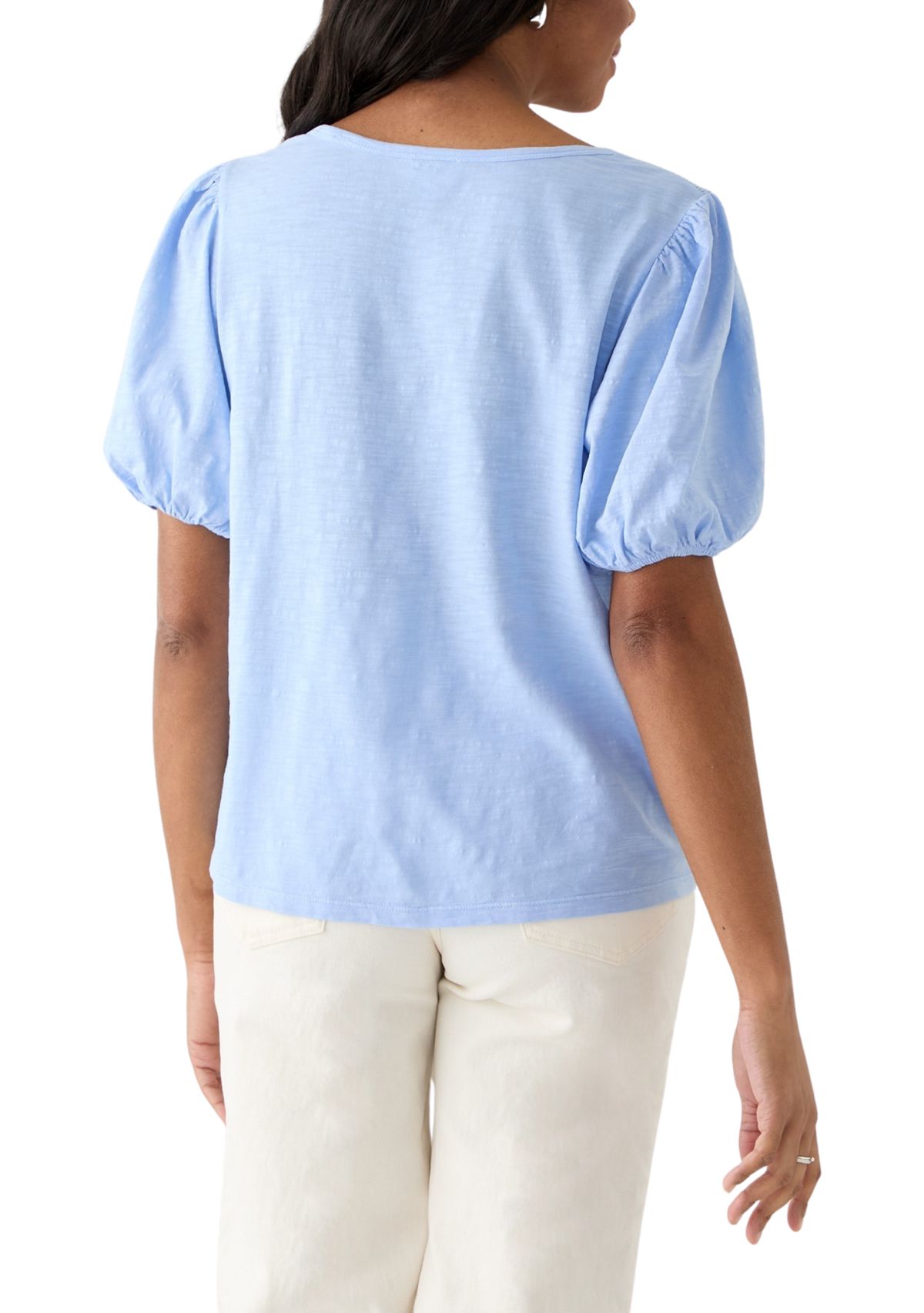 Womens Smocked Shoulder Top