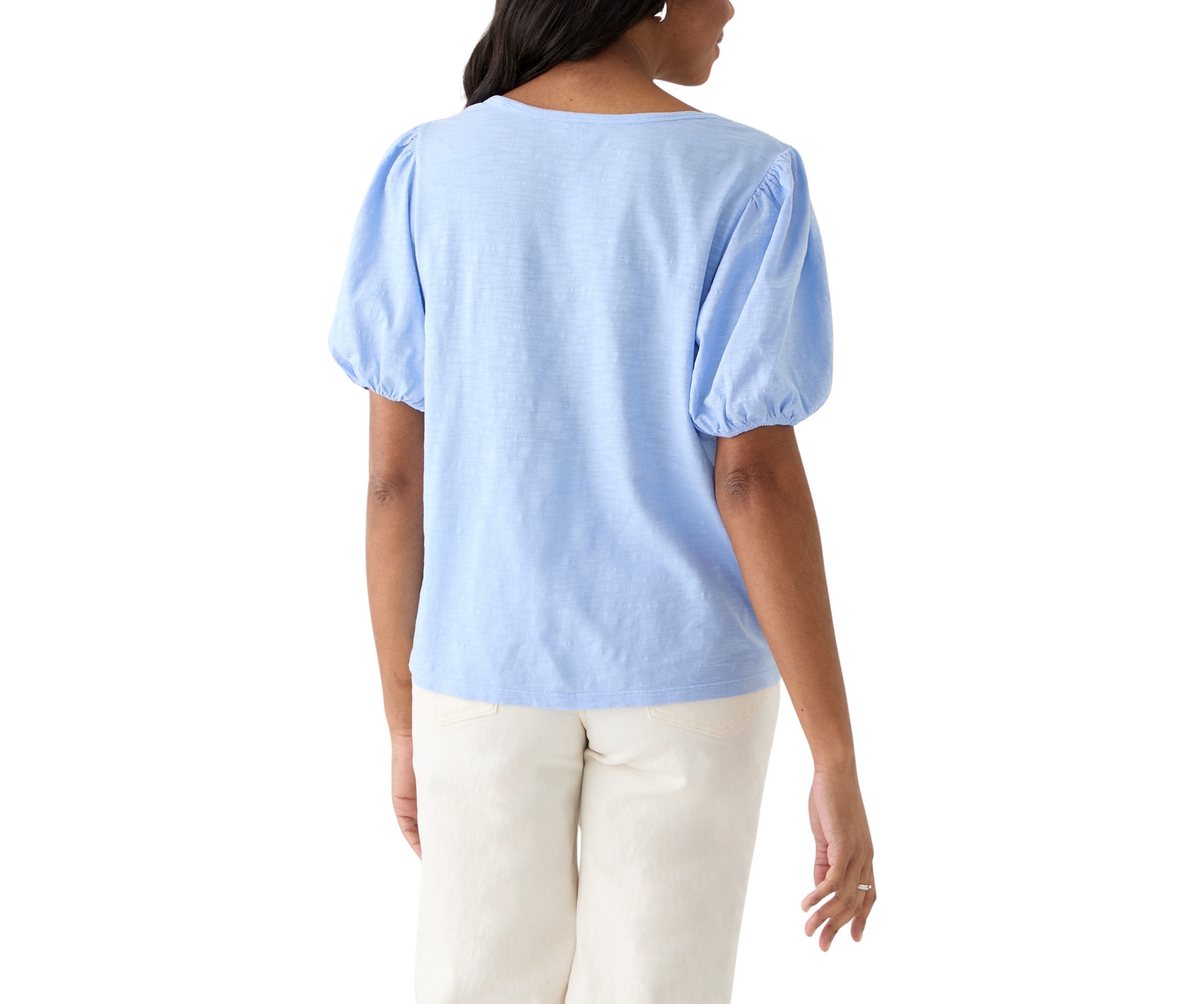 Womens Smocked Shoulder Top