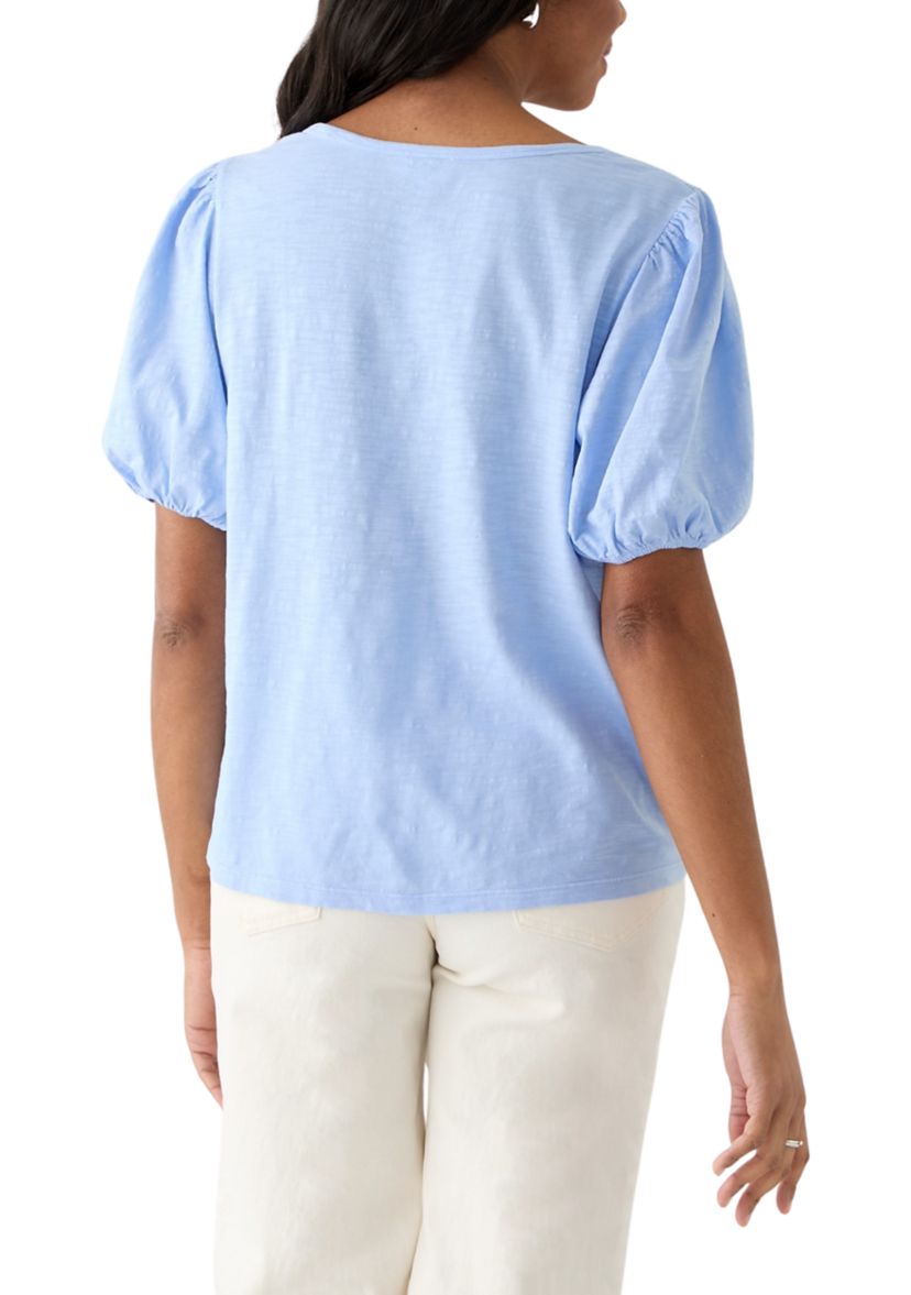 Womens Smocked Shoulder Top