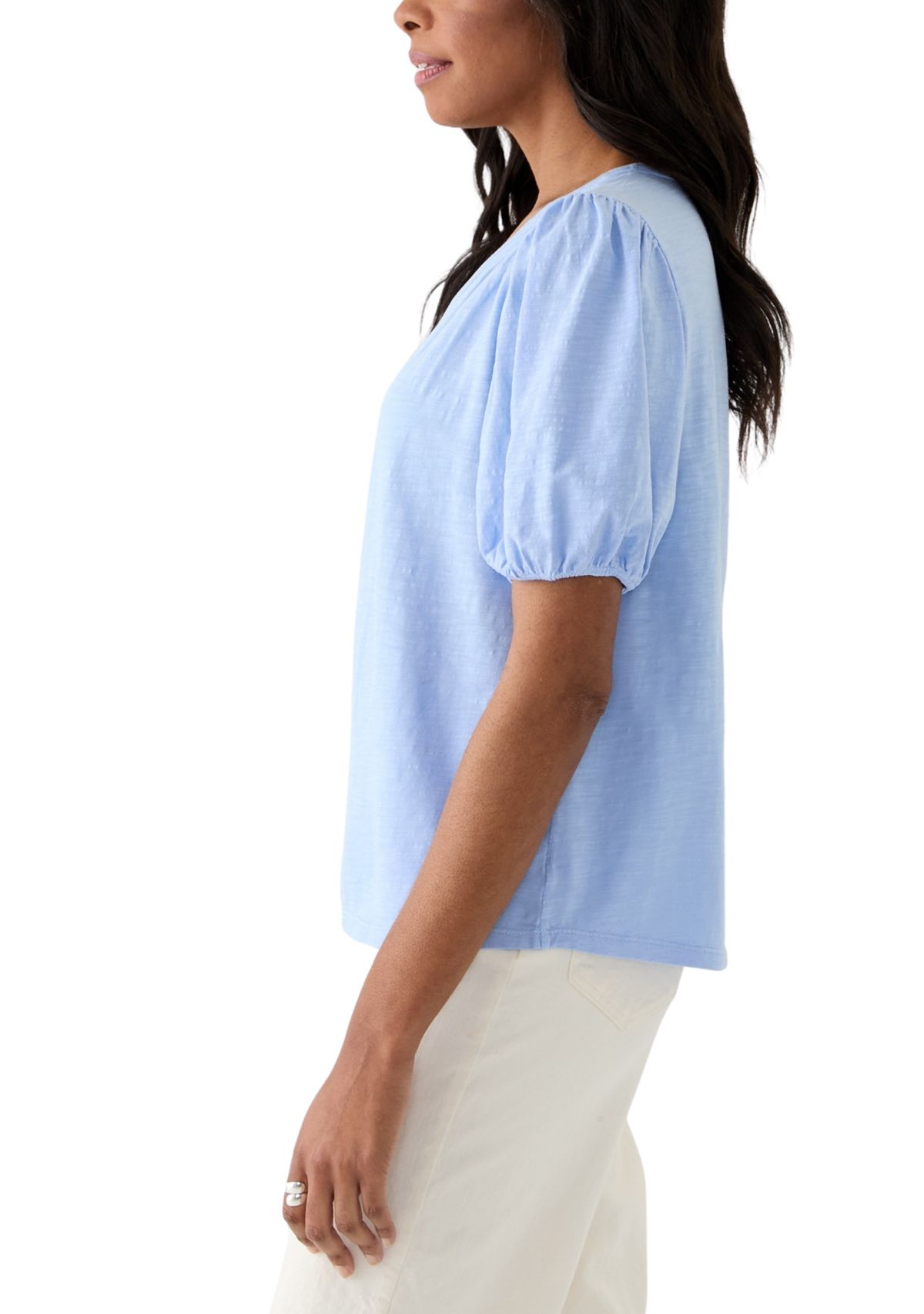 Womens Smocked Shoulder Top