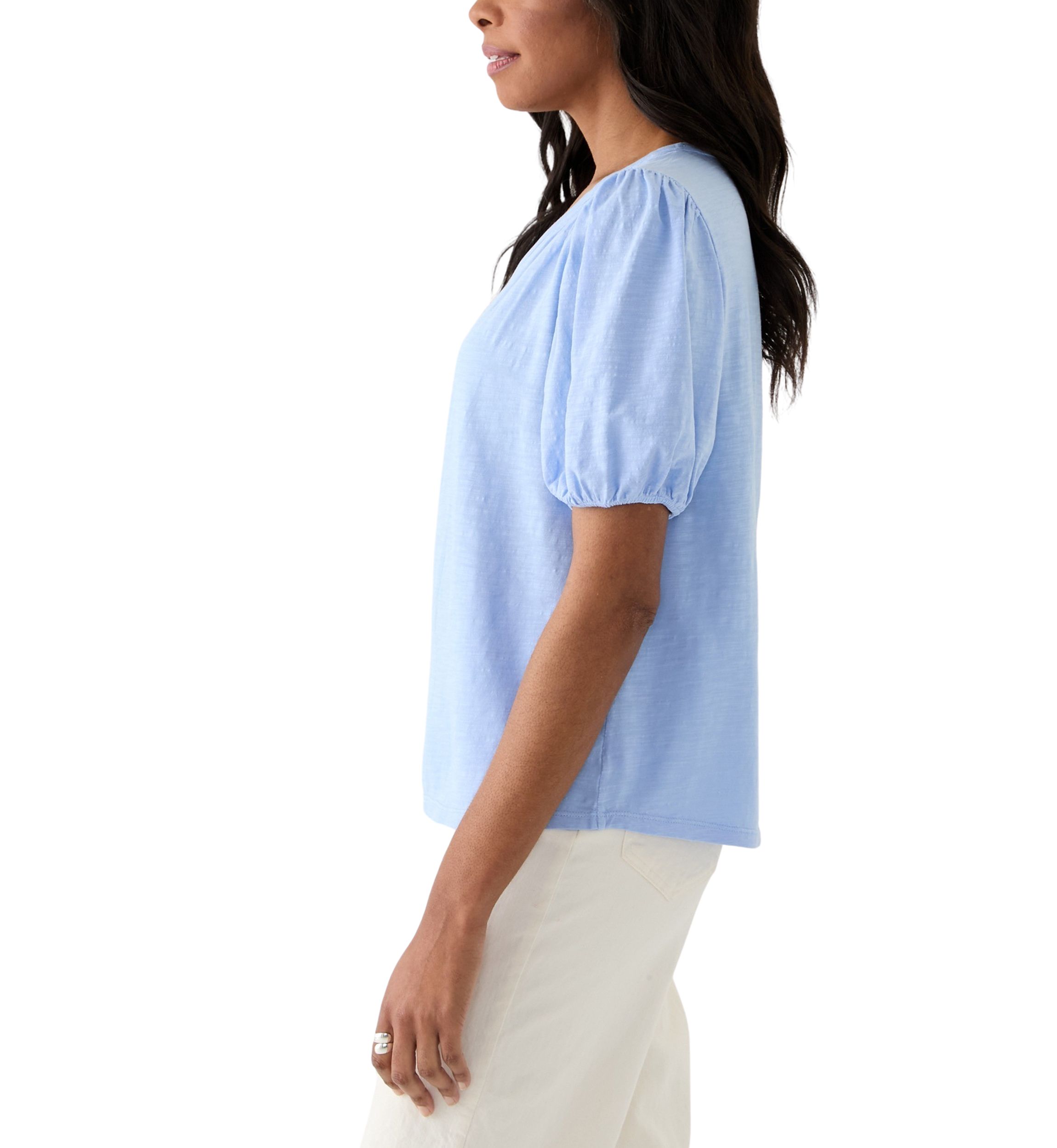 Womens Smocked Shoulder Top